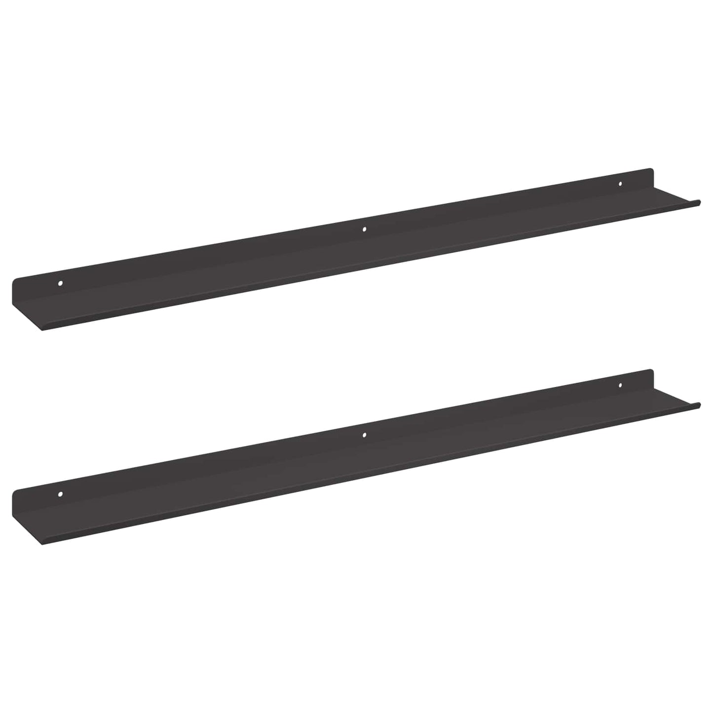 Plūduriuojanti lentyna 2 pcs Juodas 80 x 9 x 2,5 cm Plienas