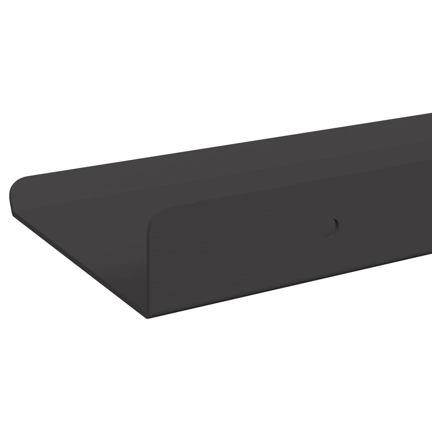 Plūduriuojanti lentyna 2 pcs Juodas 80 x 9 x 2,5 cm Plienas