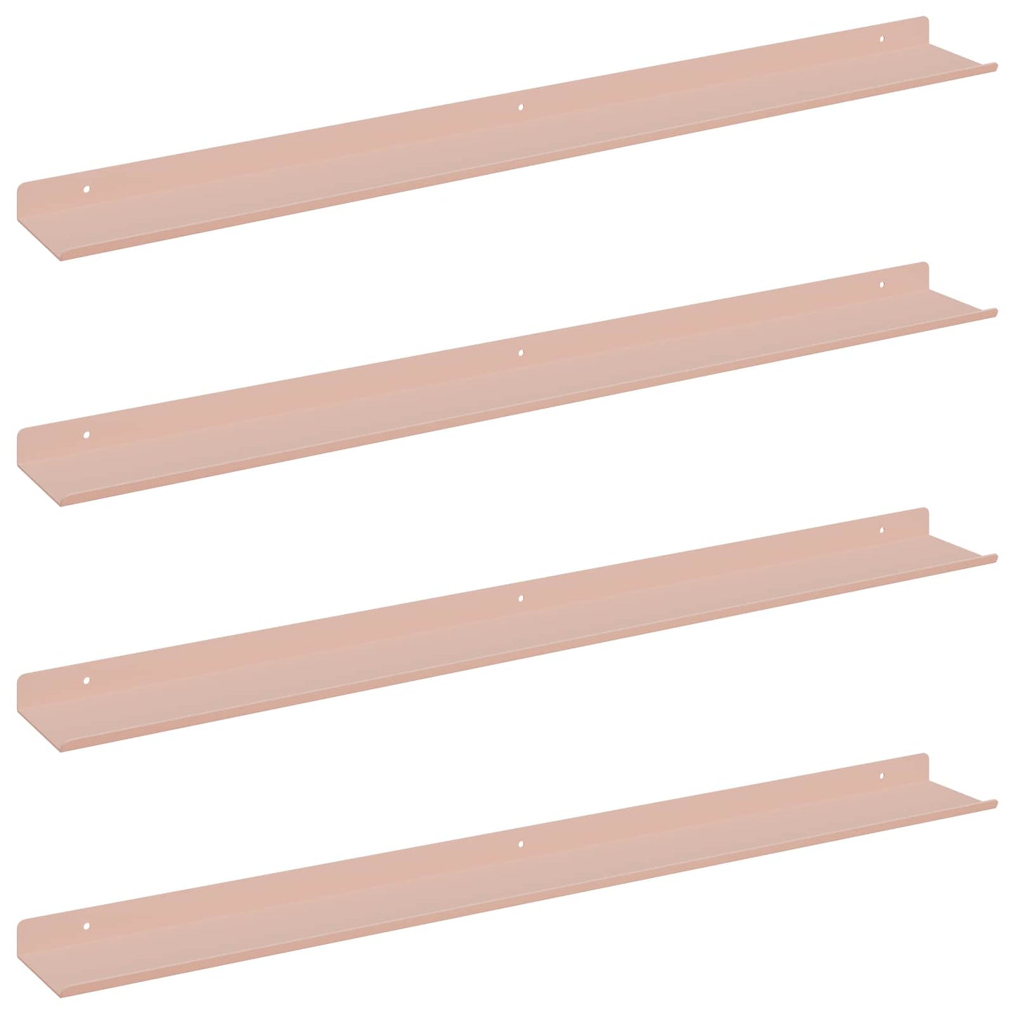 Sieninė lentyna su lentyna 4 pcs Rožinė 80 x 9 x 2,5 cm