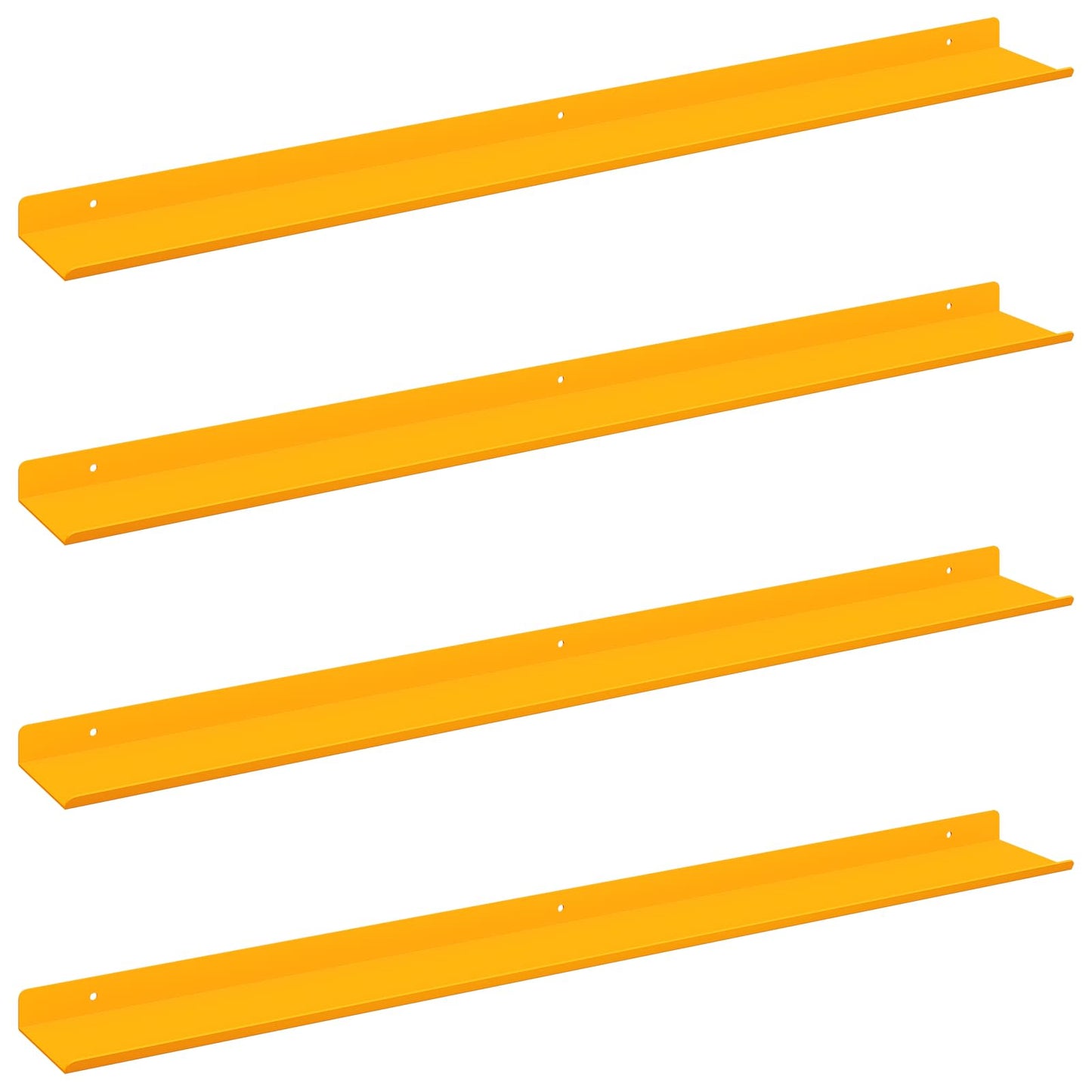Plūduriuojanti lentyna 4 pcs Garučių geltona 80 x 9 x 2,5 cm