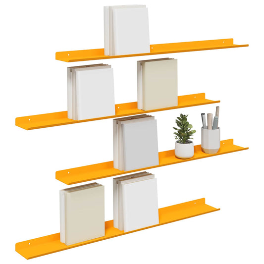 Sieninė lentyna 4 pcs Garučių geltona 80 x 9 x 2,5 cm