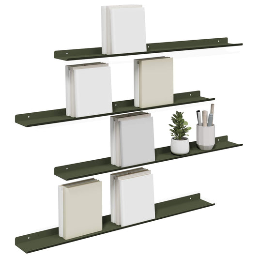 Sieninė lentyna 4 pcs Alyvuogių žalia 80 x 9 x 2,5 cm