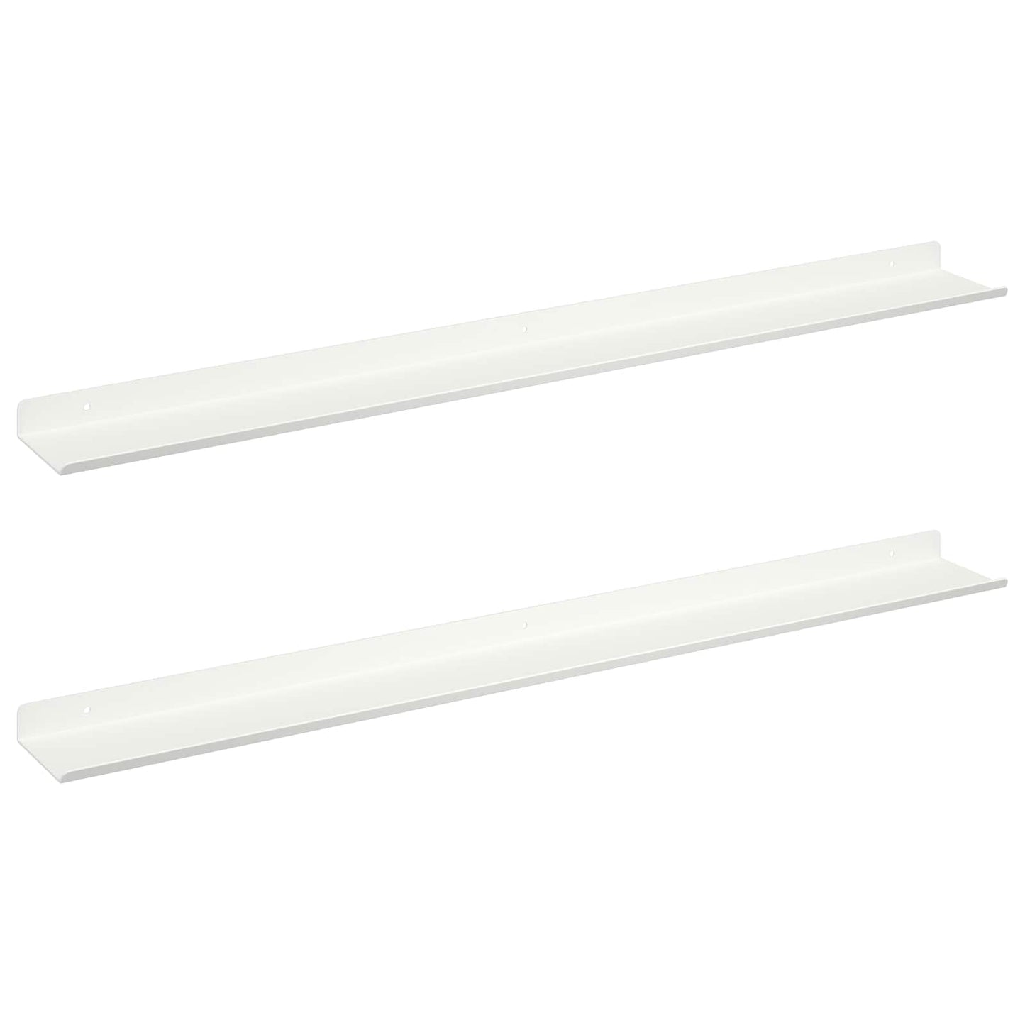 Plūduriuojanti lentyna 2 pcs Baltas 80 x 9 x 2,5 cm Plienas