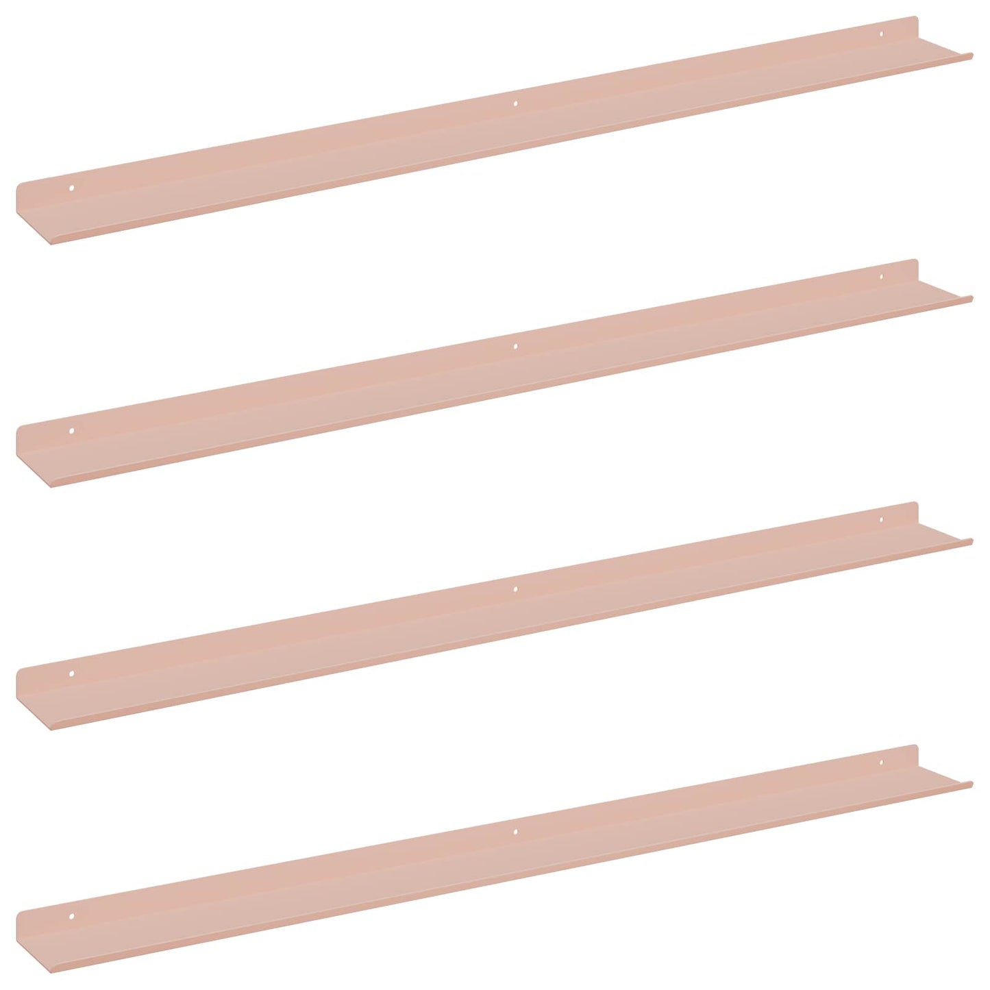 Sieninė lentyna su lentyna 4 pcs Rožinė 100 x 9 x 2,5 cm