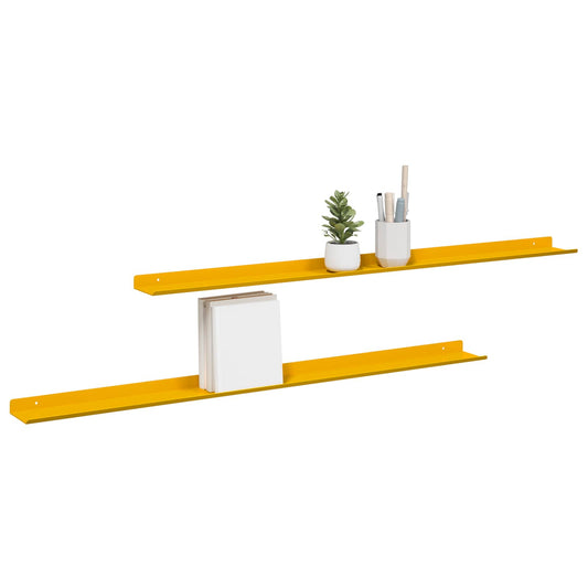 Sieninė lentyna 2 pcs Garučių geltona 100 x 9 x 2,5 cm