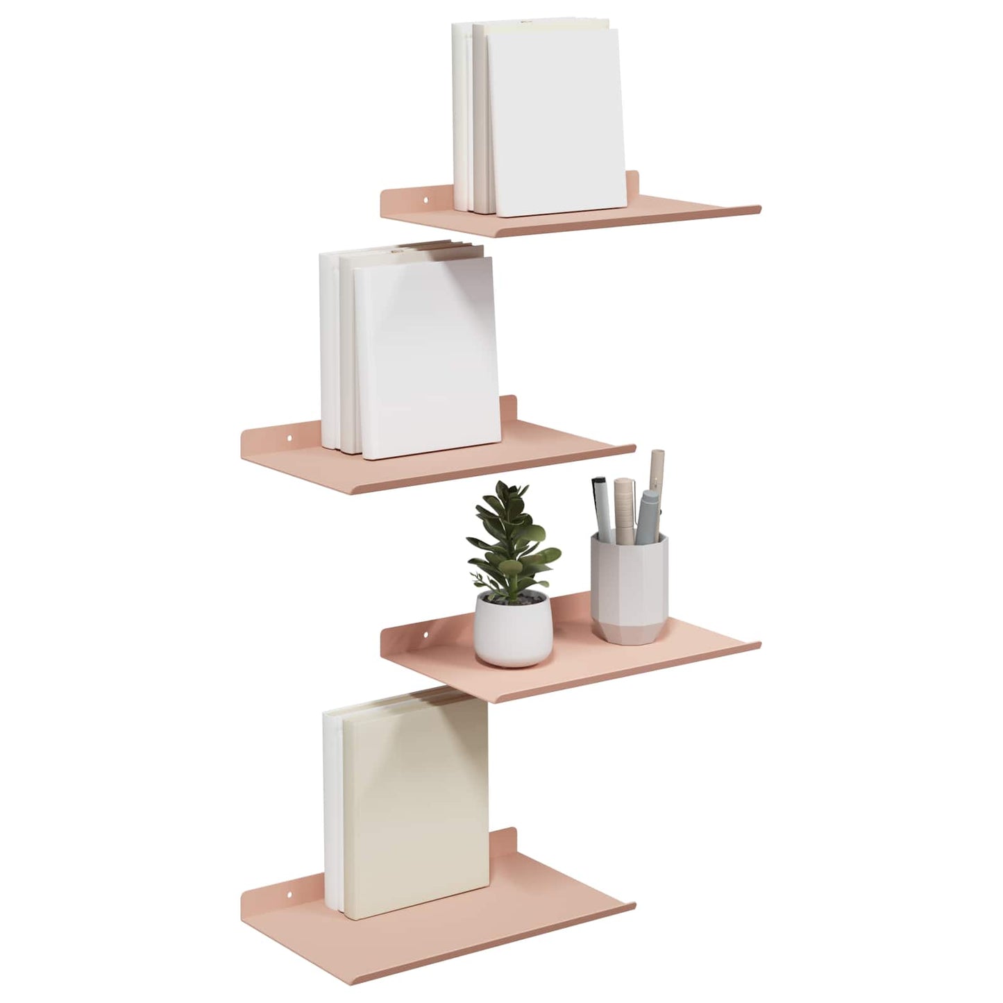 Sieninė lentyna su lentyna 4 pcs Rožinė 30 x 18 x 2,5 cm
