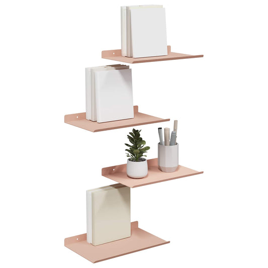 Sieninė lentyna su lentyna 4 pcs Rožinė 30 x 18 x 2,5 cm