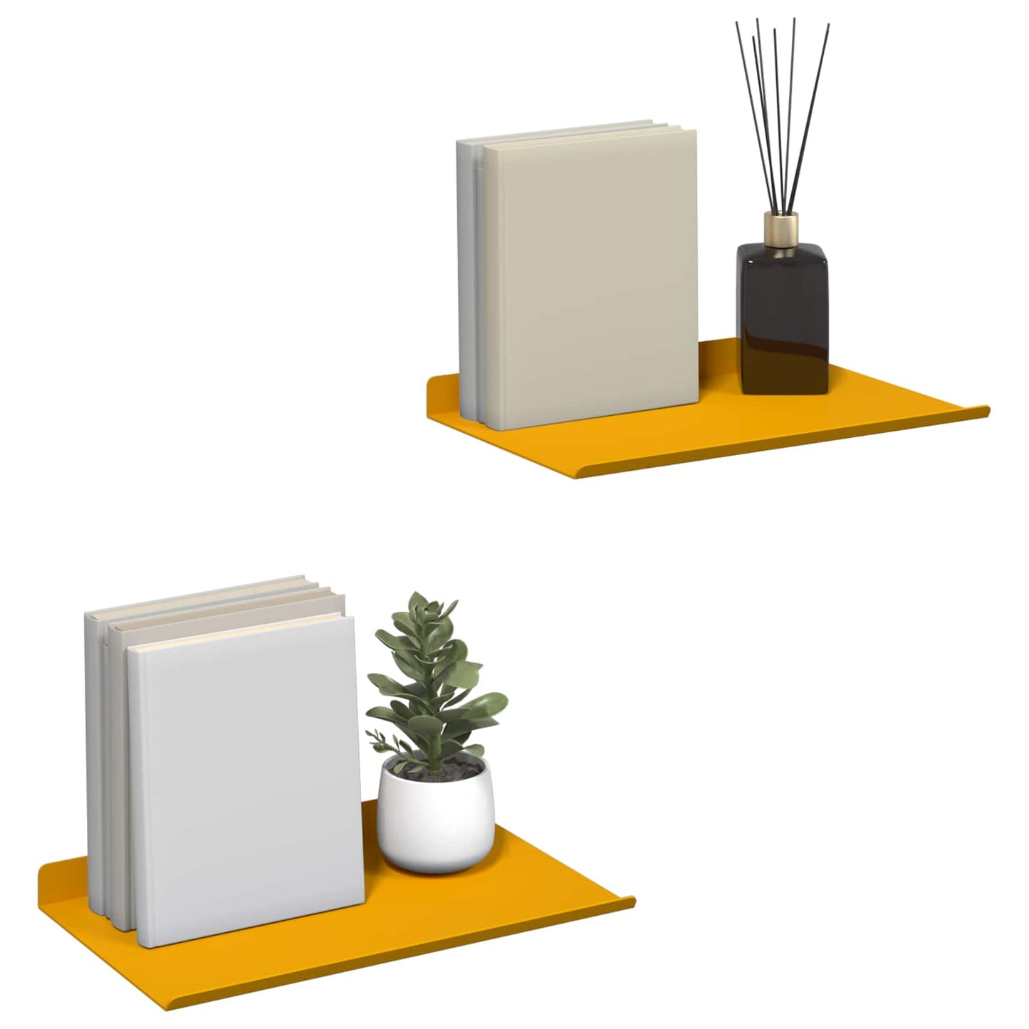 Sieninė lentyna 2 pcs Garučių geltona 30 x 18 x 2,5 cm