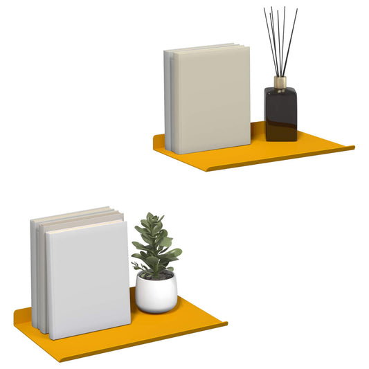 Sieninė lentyna 2 pcs Garučių geltona 30 x 18 x 2,5 cm