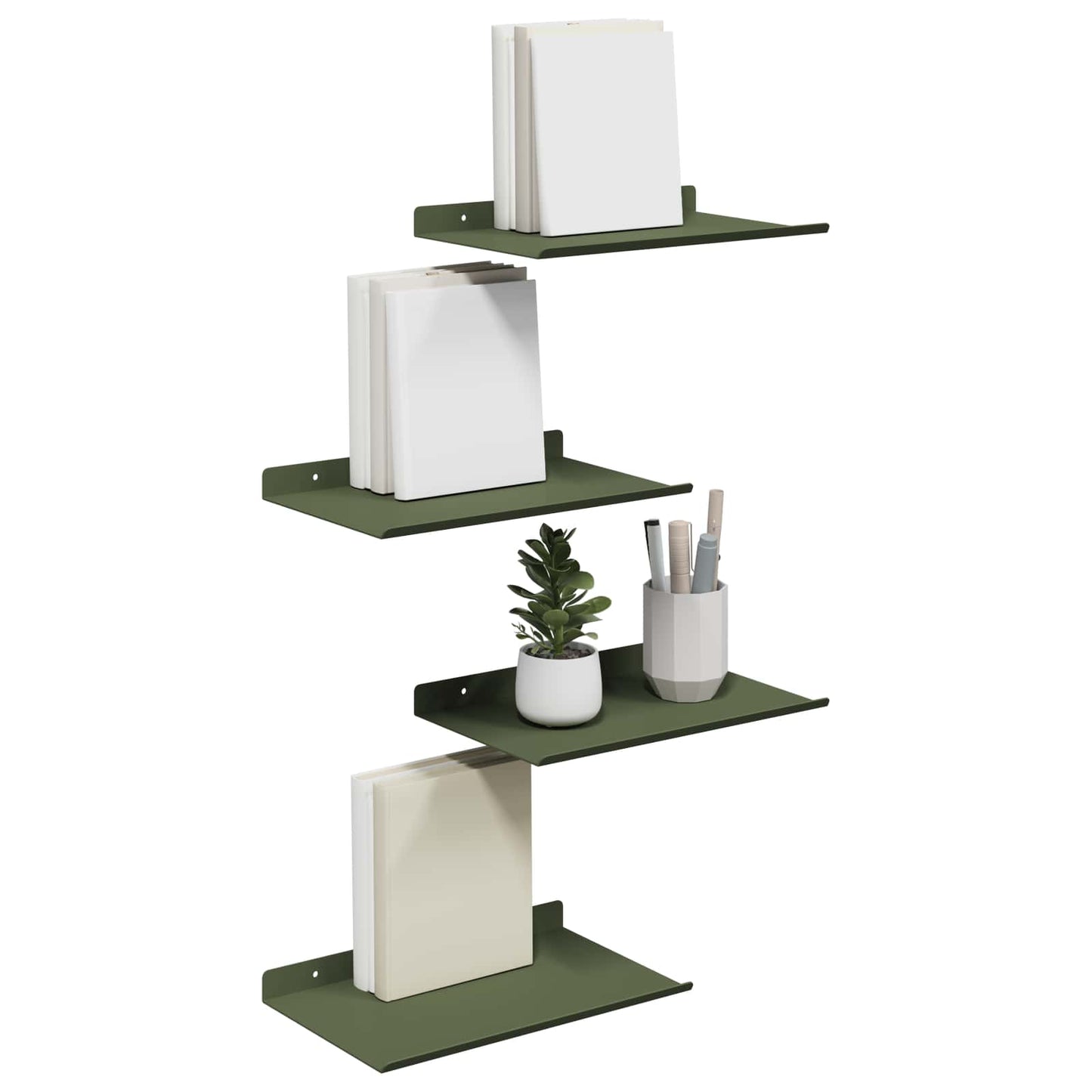 Sieninė lentyna 4 pcs Alyvuogių žalia 30 x 18 x 2,5 cm