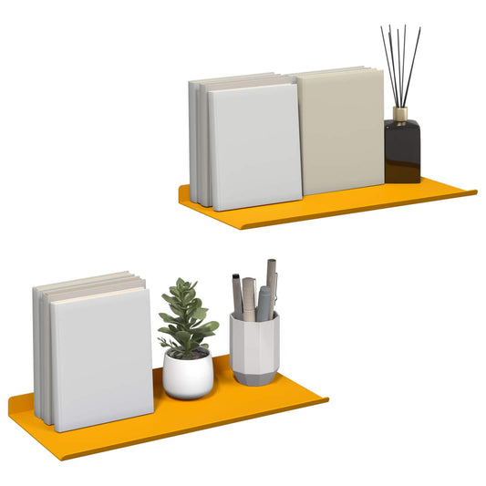 Sieninė lentyna 2 pcs Garučių geltona 40 x 18 x 2,5 cm