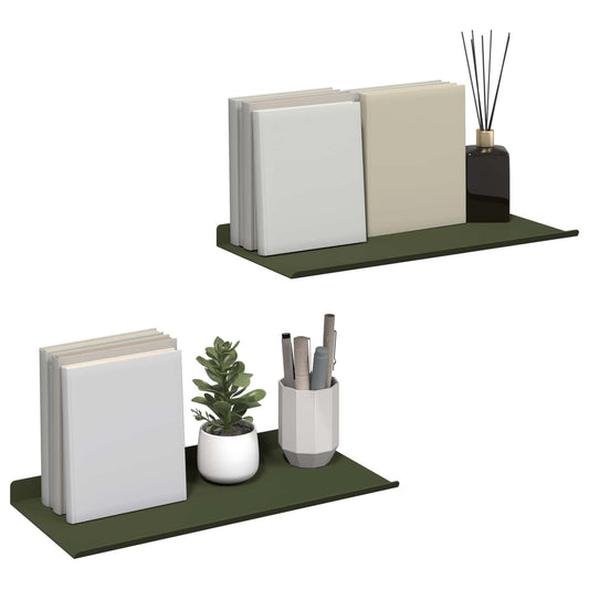 Sieninė lentyna 2 pcs Alyvuogių žalia 40 x 18 x 2,5 cm