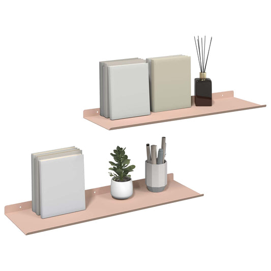 Sieninė lentyna su lentyna 2 pcs Rožinė 60 x 18 x 2,5 cm