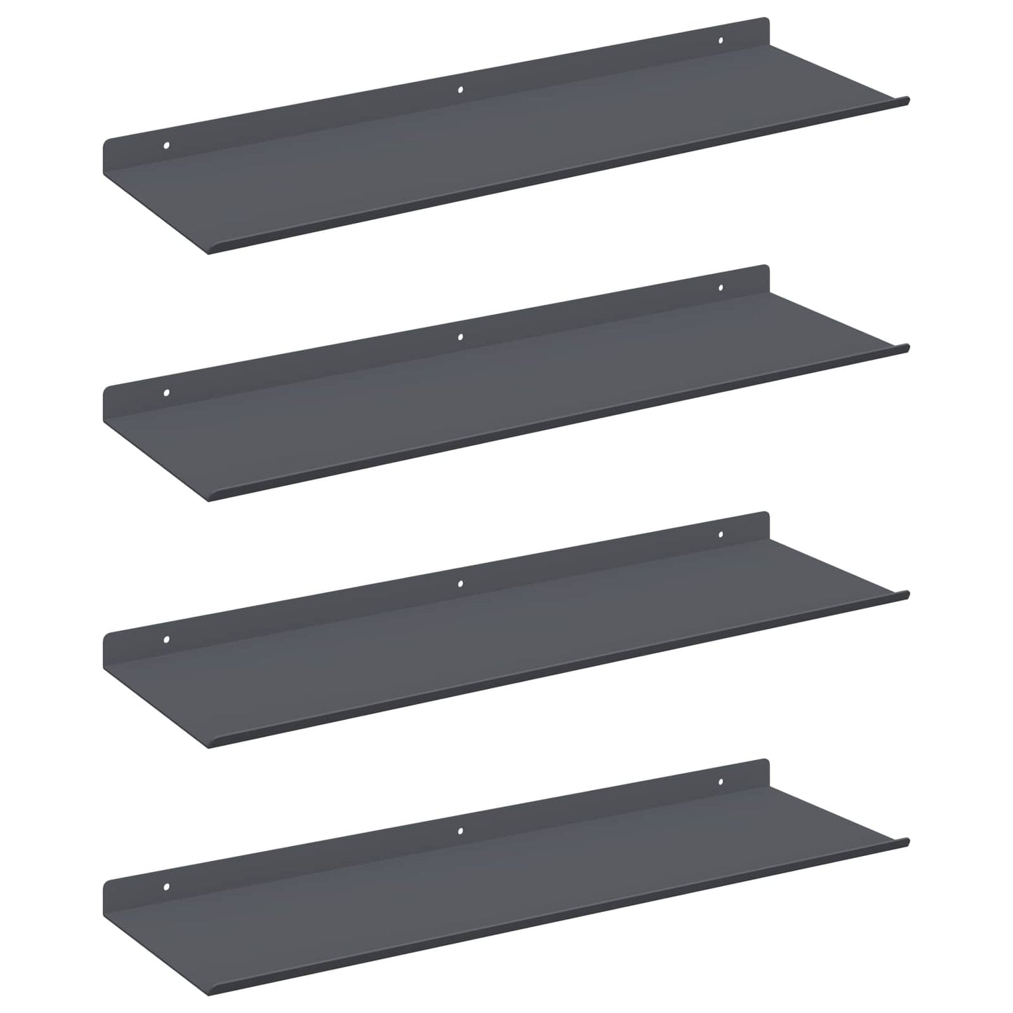 Sieninė lentyna su lentyna 4 pcs Antracitas 60 x 18 x 2,5 cm