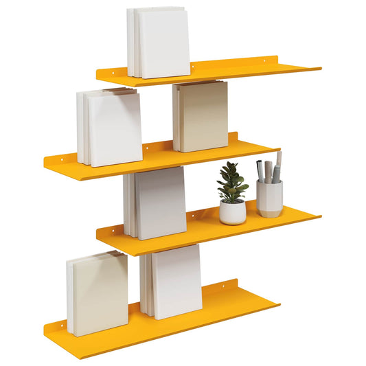 Sieninė lentyna 4 pcs Garučių geltona 60 x 18 x 2,5 cm