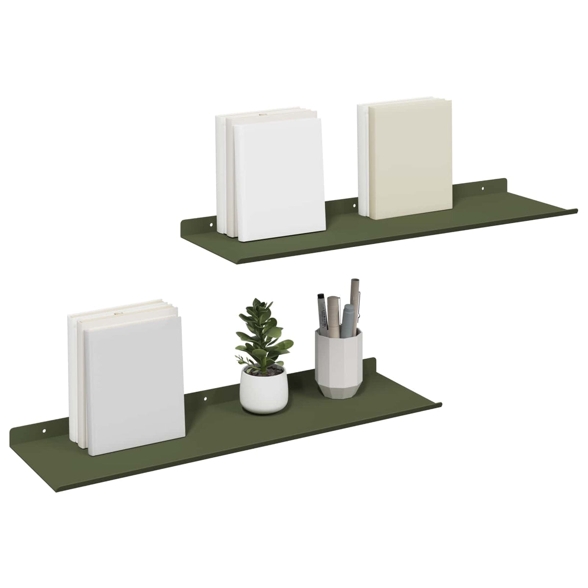 Plūduriuojanti lentyna 2 vnt. Alyvuogių žalia 60 x 18 x 2,5 cm