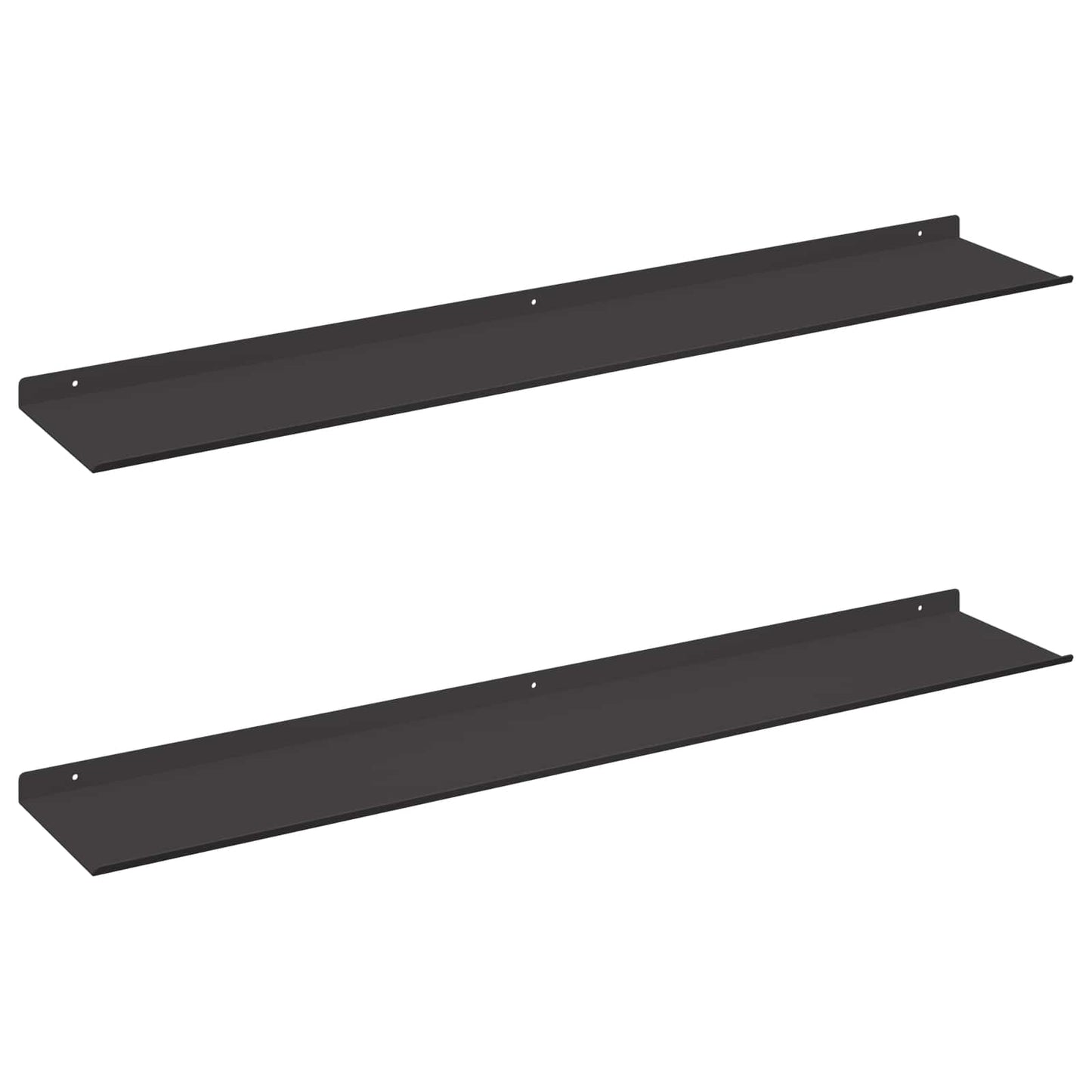 Plūduriuojanti lentyna 2 pcs Juodas 100 x 18 x 2,5 cm Plienas