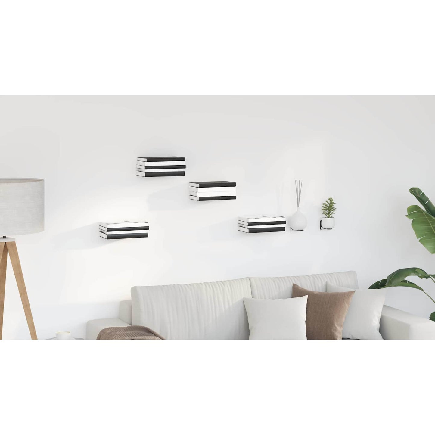 Plūduriuojanti lentyna 24 pcs Juodas 6 x 10,8 x 6,6 cm