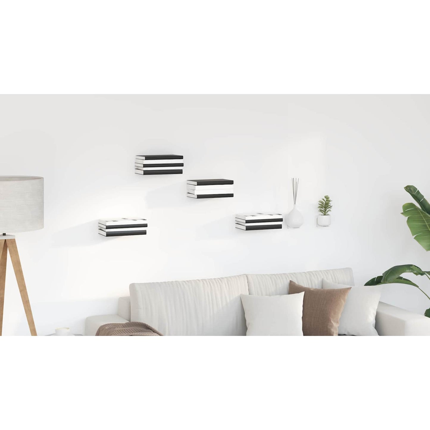 Plūduriuojanti lentyna 8 pcs Baltas 6 x 10,8 x 6,6 cm