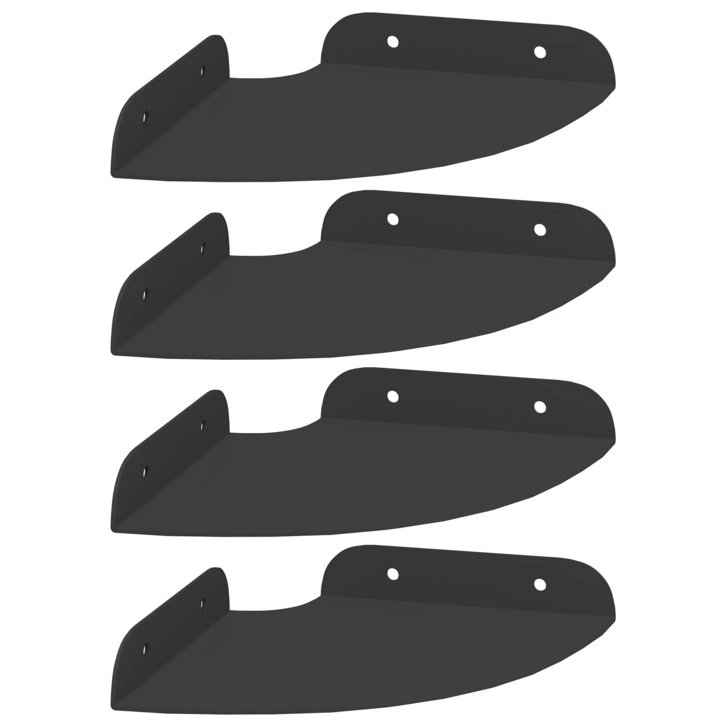 Plūduriuojanti lentyna su lentyna 4 pcs Juodas 15 x 15 x 2 cm