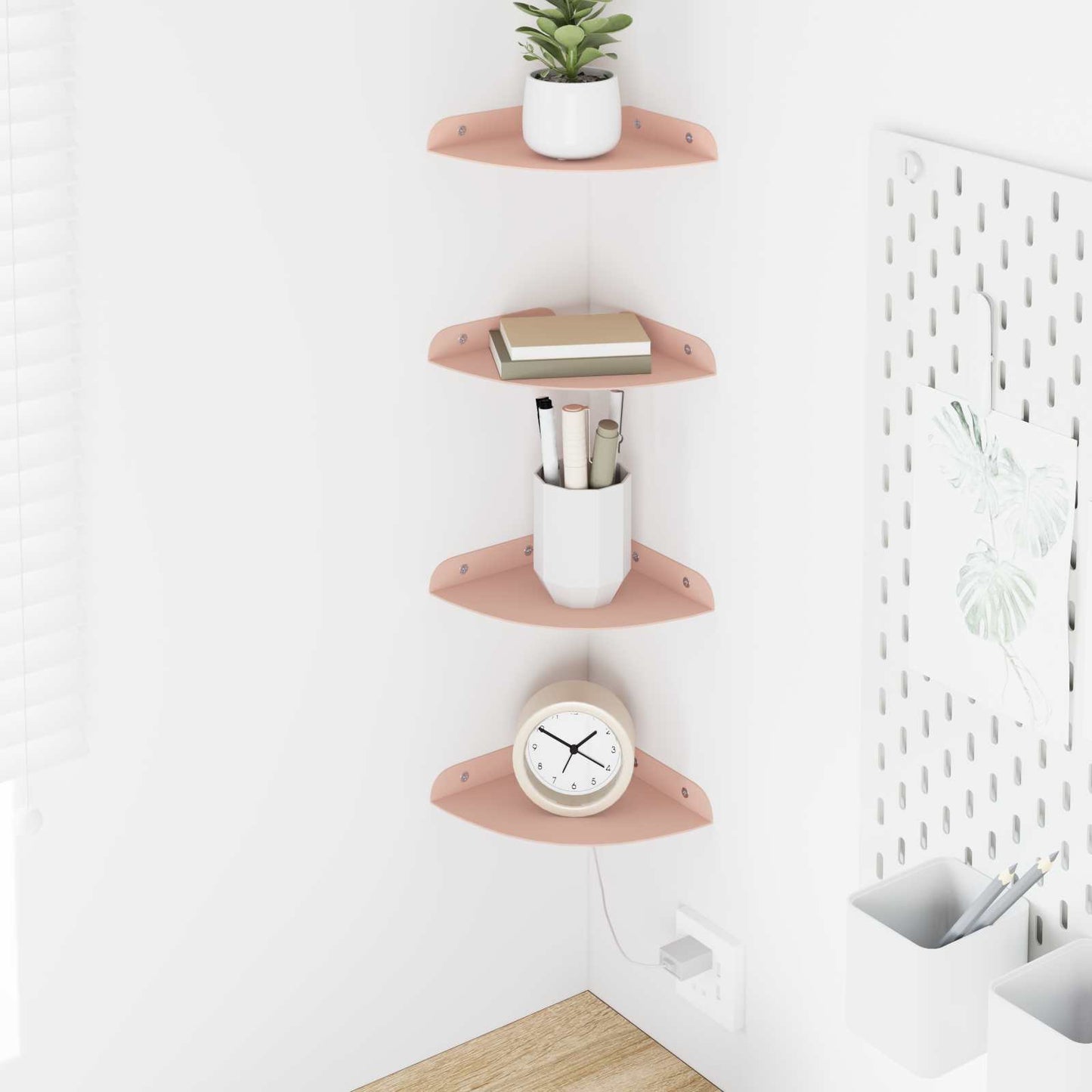 Plūduriuojanti lentyna su lentyna 4 pcs Rožinė 15 x 15 x 2 cm