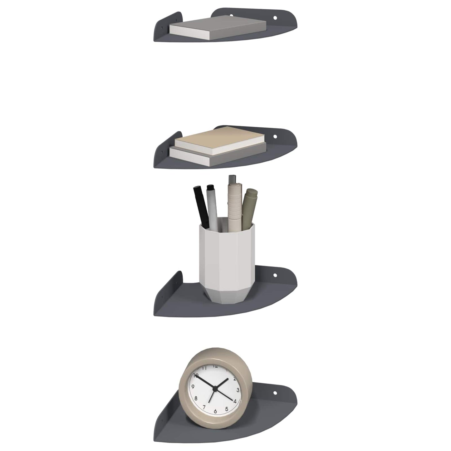 Plūduriuojanti lentyna 4 pcs Antracitas 15 x 15 x 2 cm