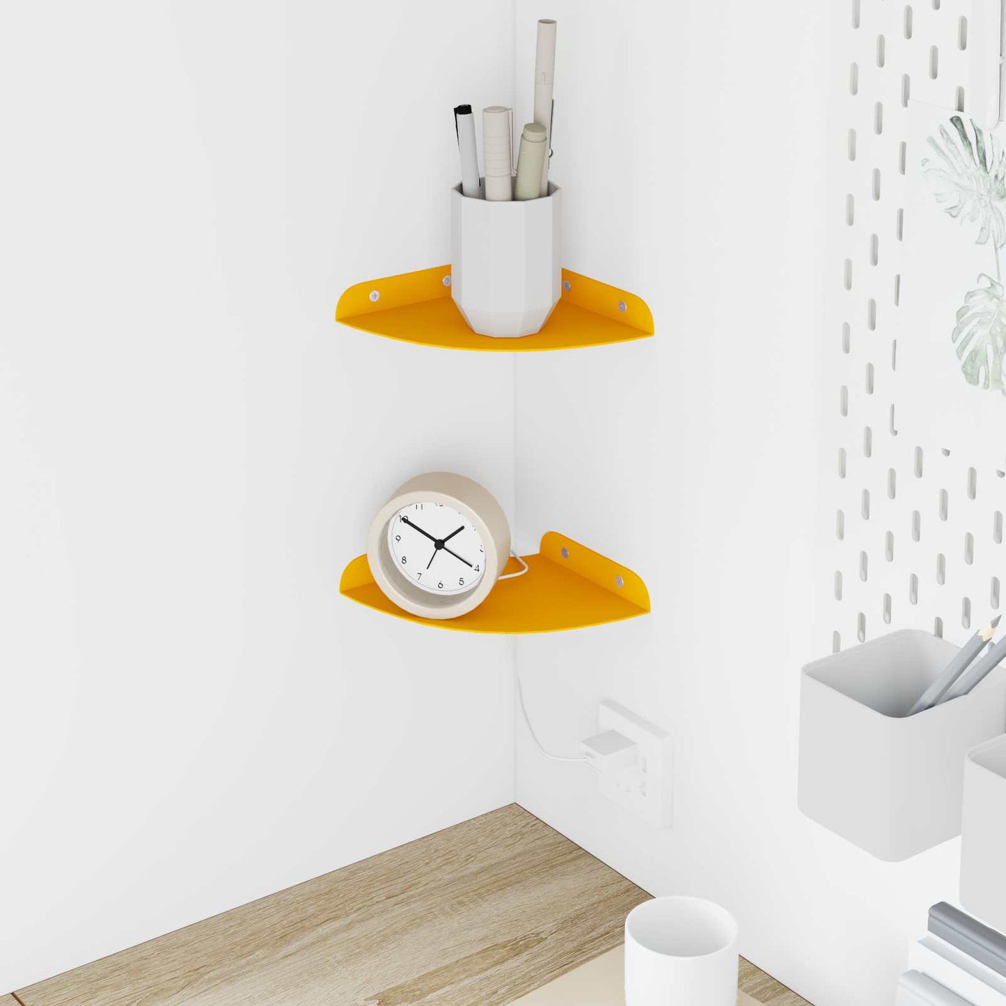 Plūduriuojanti lentyna 2 pcs Garučių geltona 15 x 15 x 2 cm