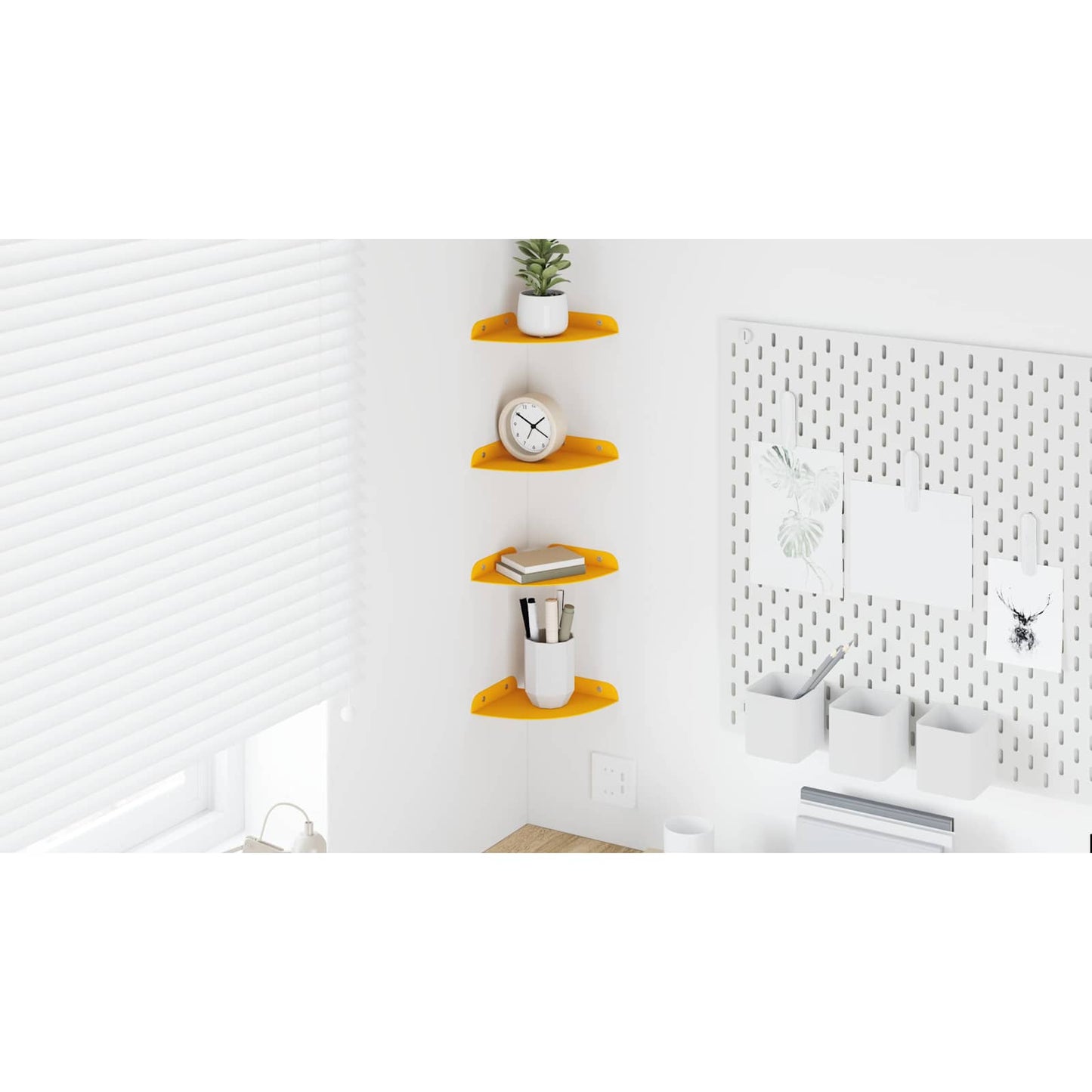 Plūduriuojanti lentyna 4 pcs Garučių geltona 15 x 15 x 2 cm
