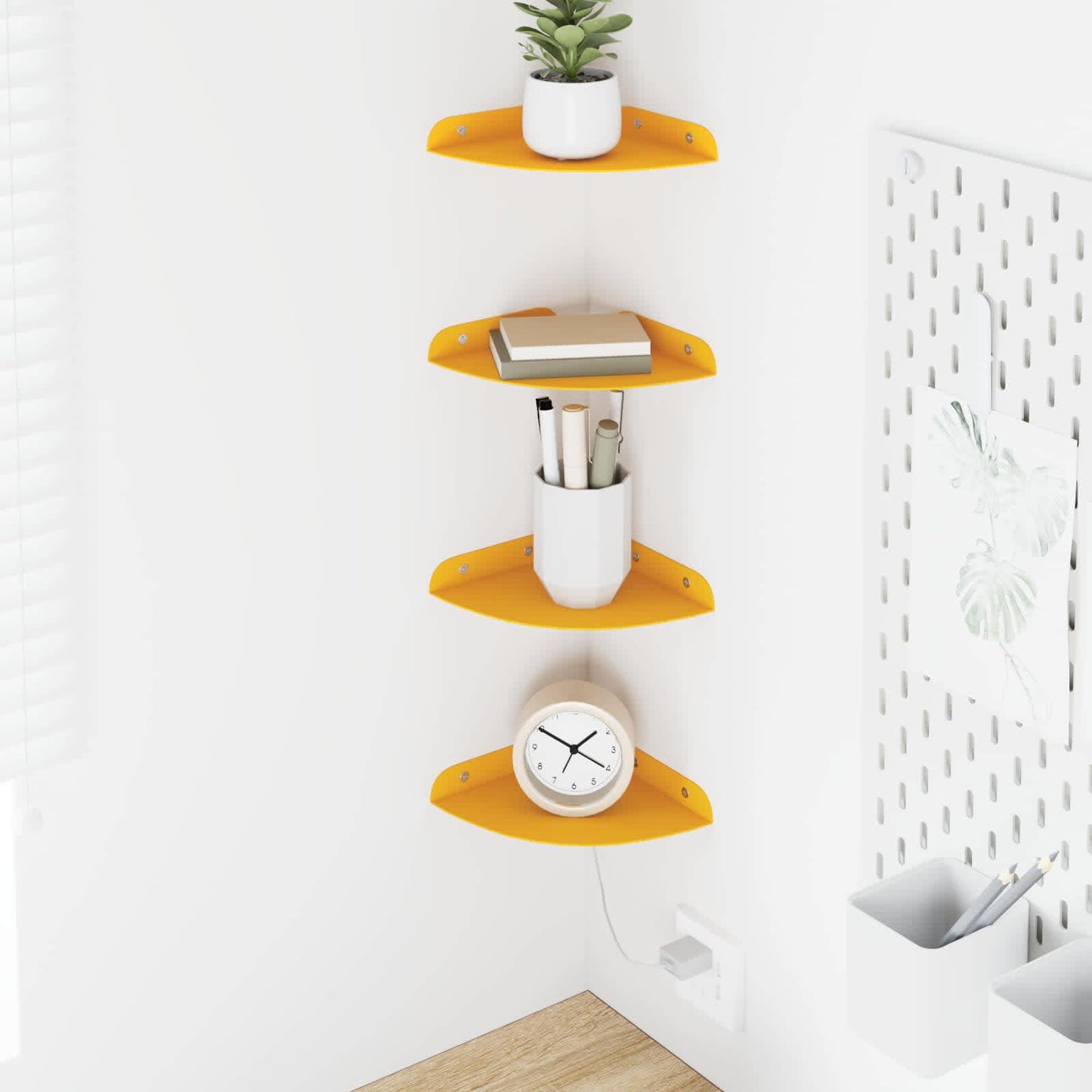 Plūduriuojanti lentyna 4 pcs Garučių geltona 15 x 15 x 2 cm