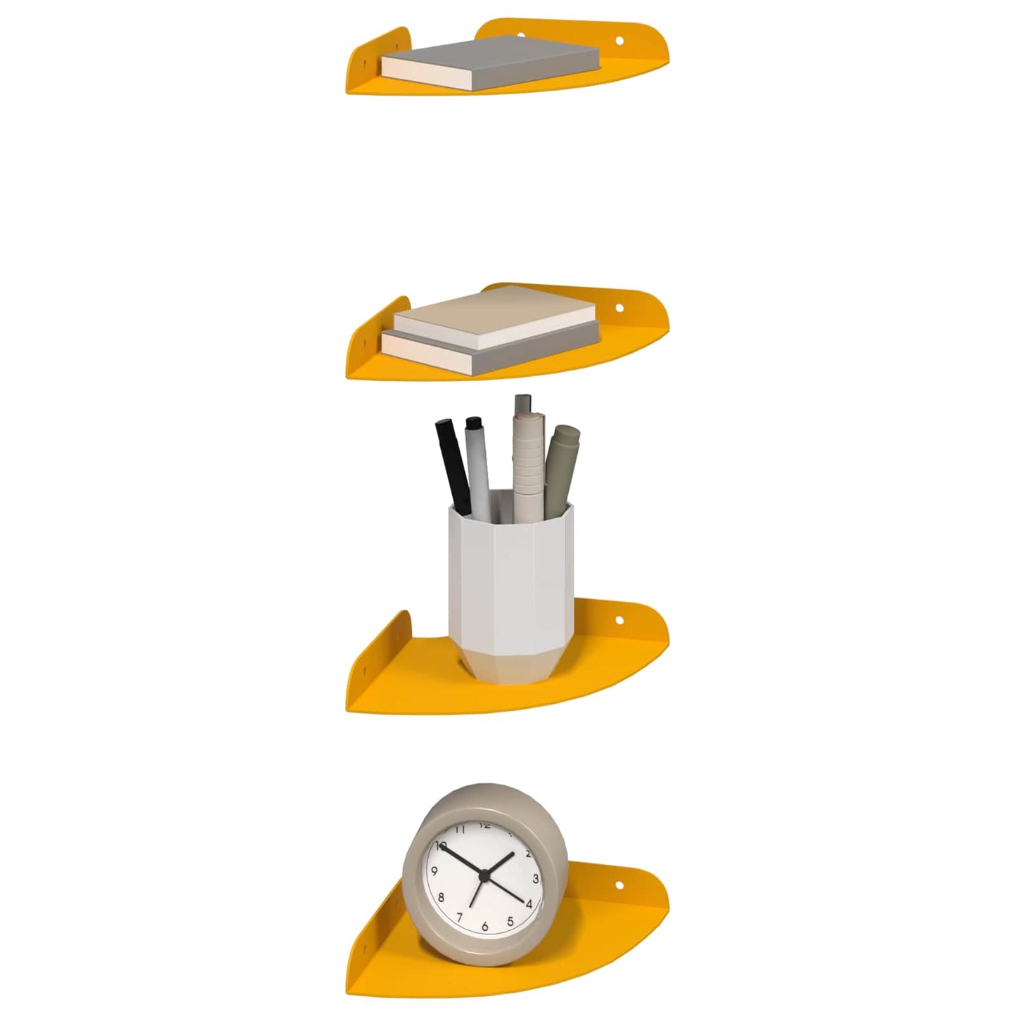 Plūduriuojanti lentyna 4 pcs Garučių geltona 15 x 15 x 2 cm
