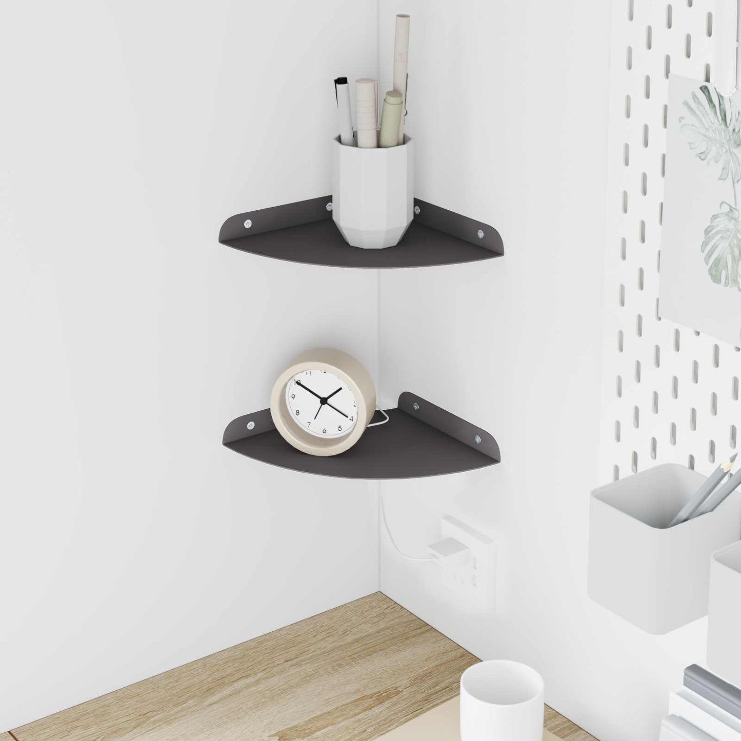 Plūduriuojanti lentyna su lentyna 2 pcs Juodas 18 x 18 x 2 cm