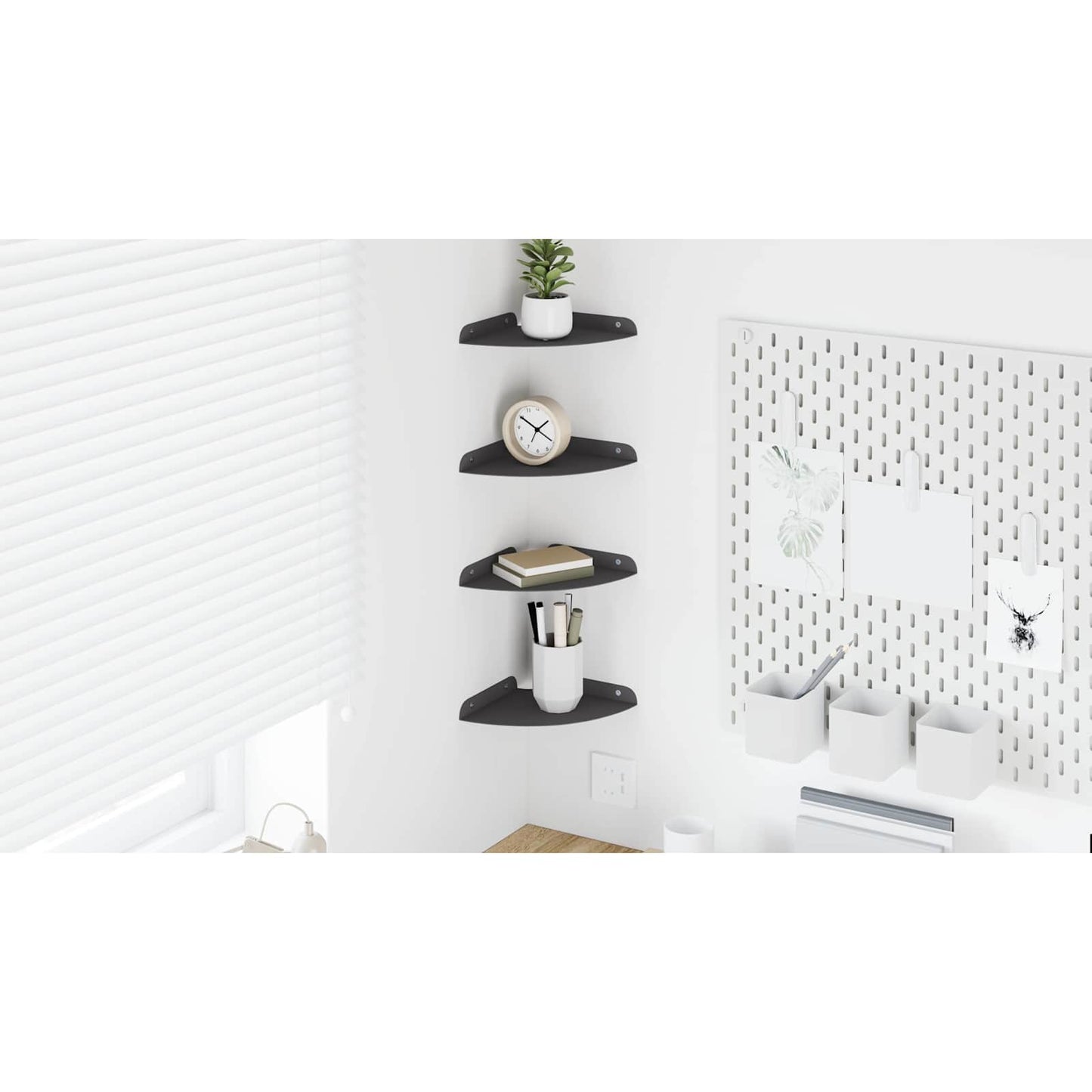 Plūduriuojanti lentyna su lentyna 4 pcs Juodas 18 x 18 x 2 cm