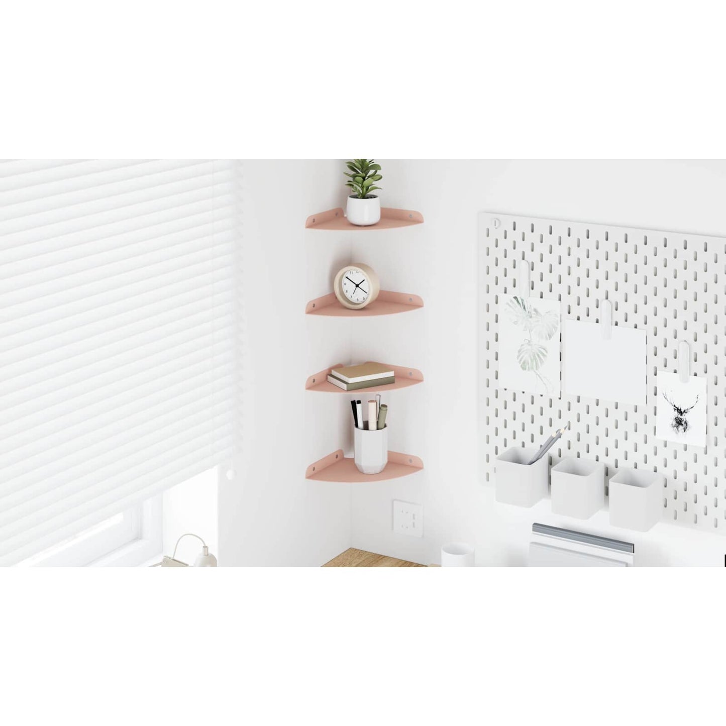 Plūduriuojanti lentyna su lentyna 4 pcs Rožinė 18 x 18 x 2 cm