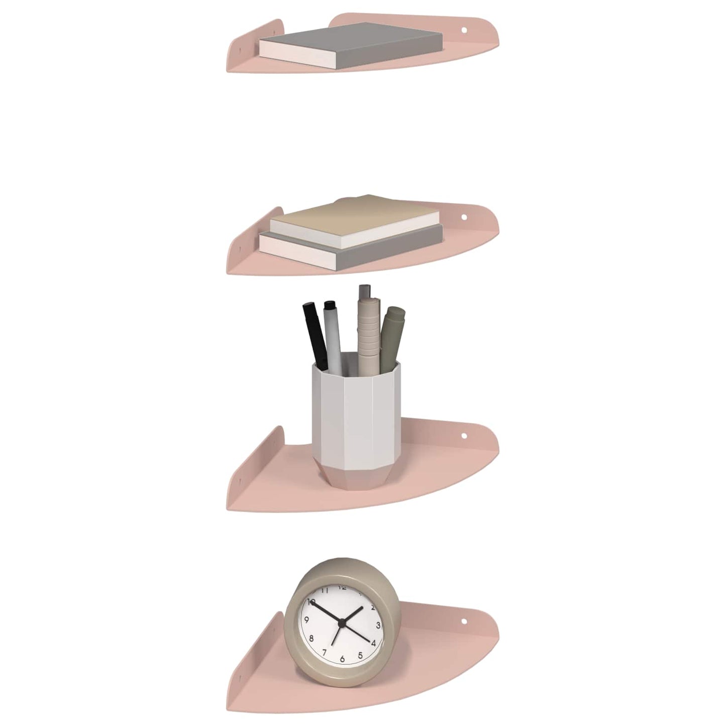 Plūduriuojanti lentyna su lentyna 4 pcs Rožinė 18 x 18 x 2 cm
