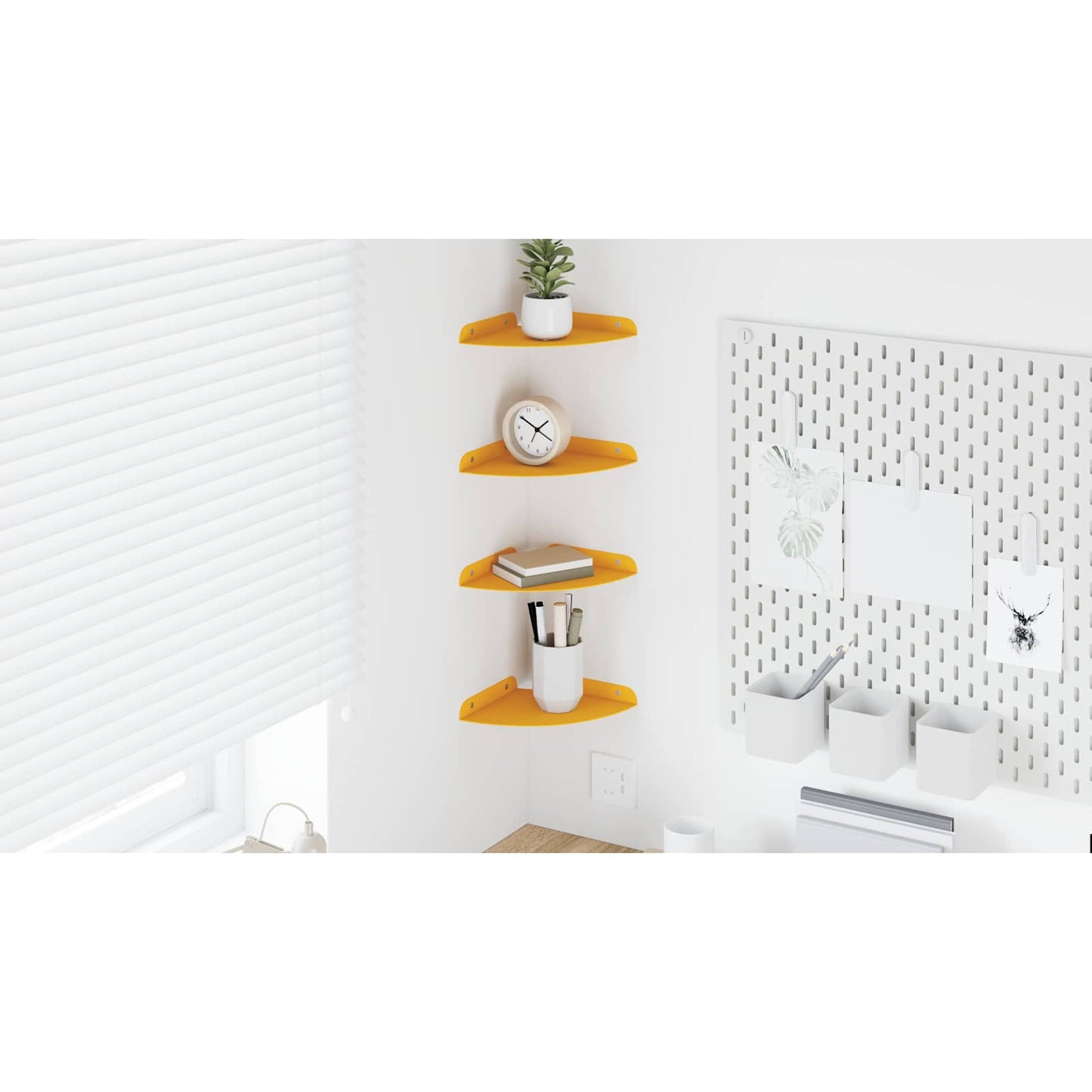 Plūduriuojanti lentyna 4 pcs Garučių geltona 18 x 18 x 2 cm