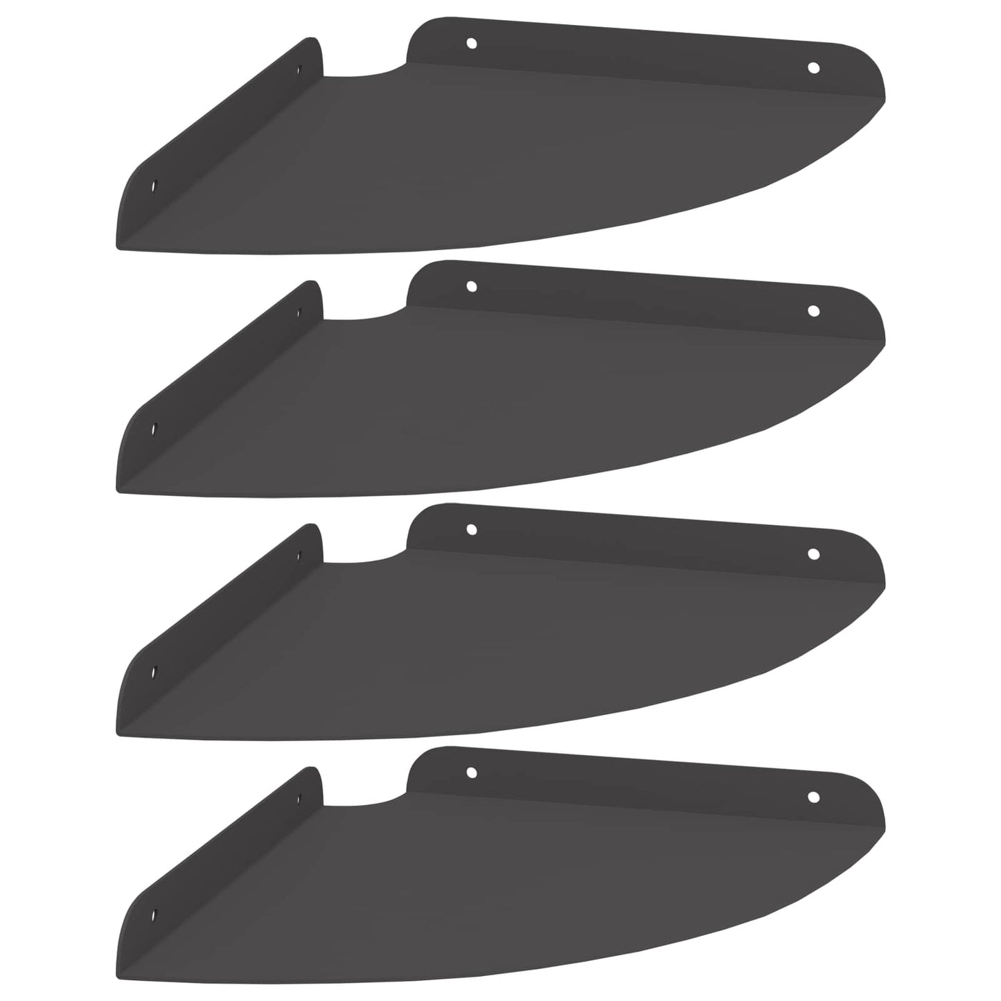 Plūduriuojanti lentyna su lentyna 4 pcs Juodas 24 x 24 x 2 cm