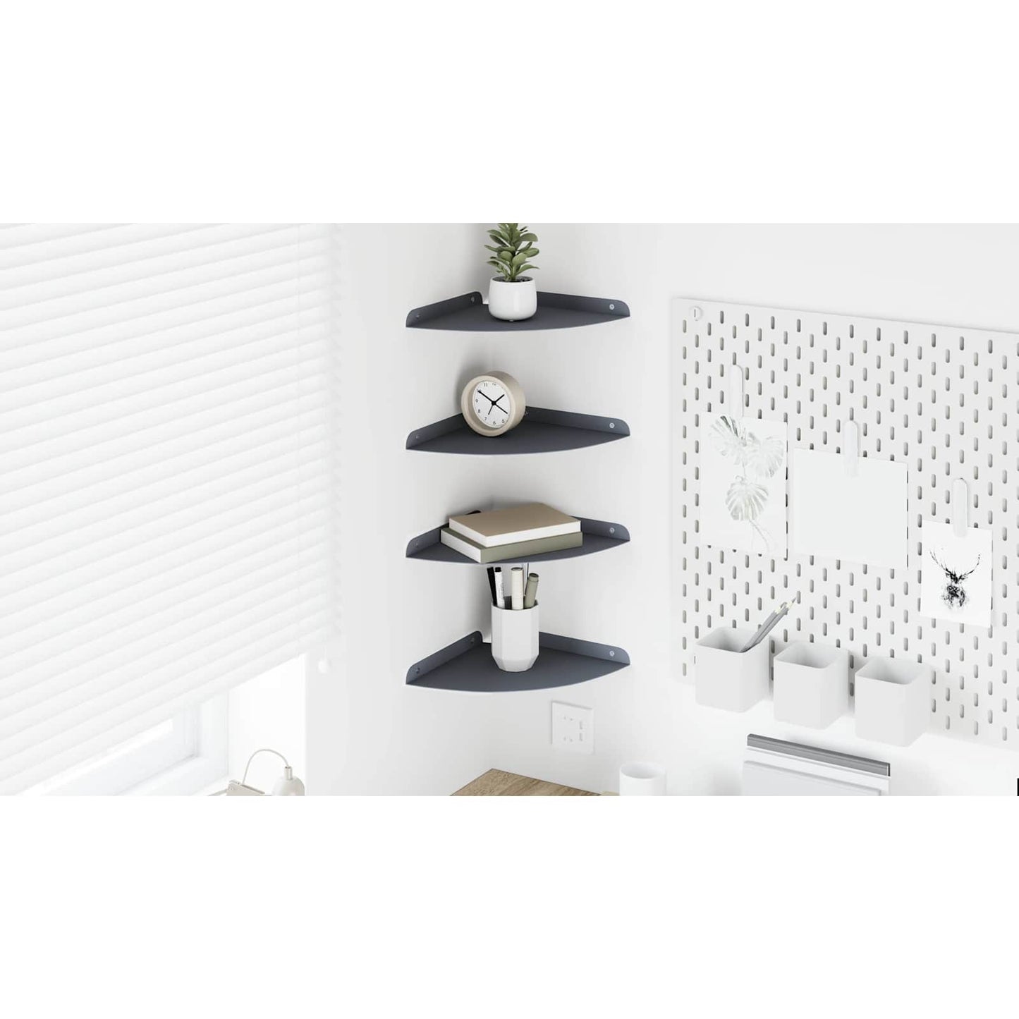 Plūduriuojanti lentyna 4 pcs Antracitas 24 x 24 x 2,3 cm