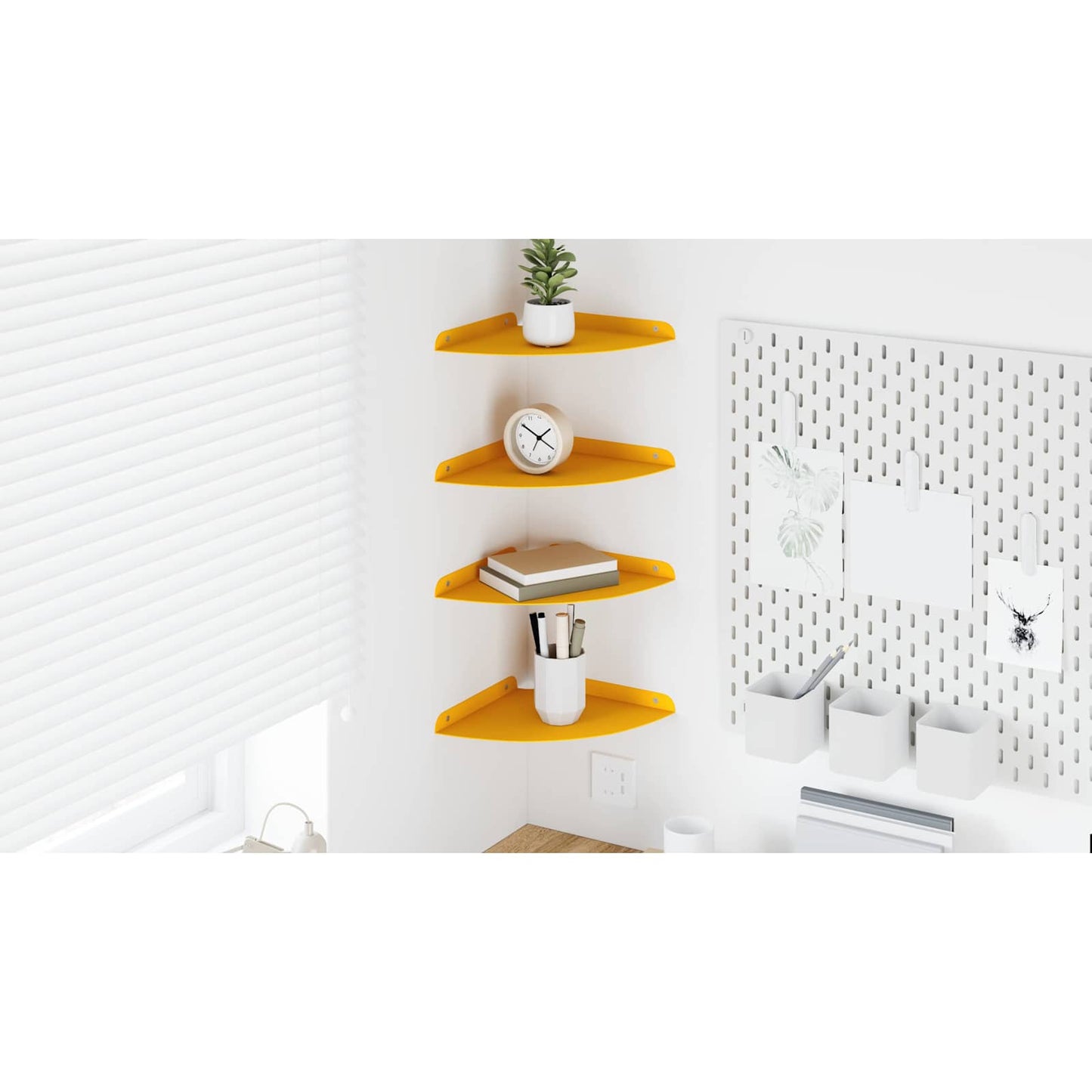 Plūduriuojanti lentyna 4 pcs Garučių geltona 24 x 24 x 2 cm