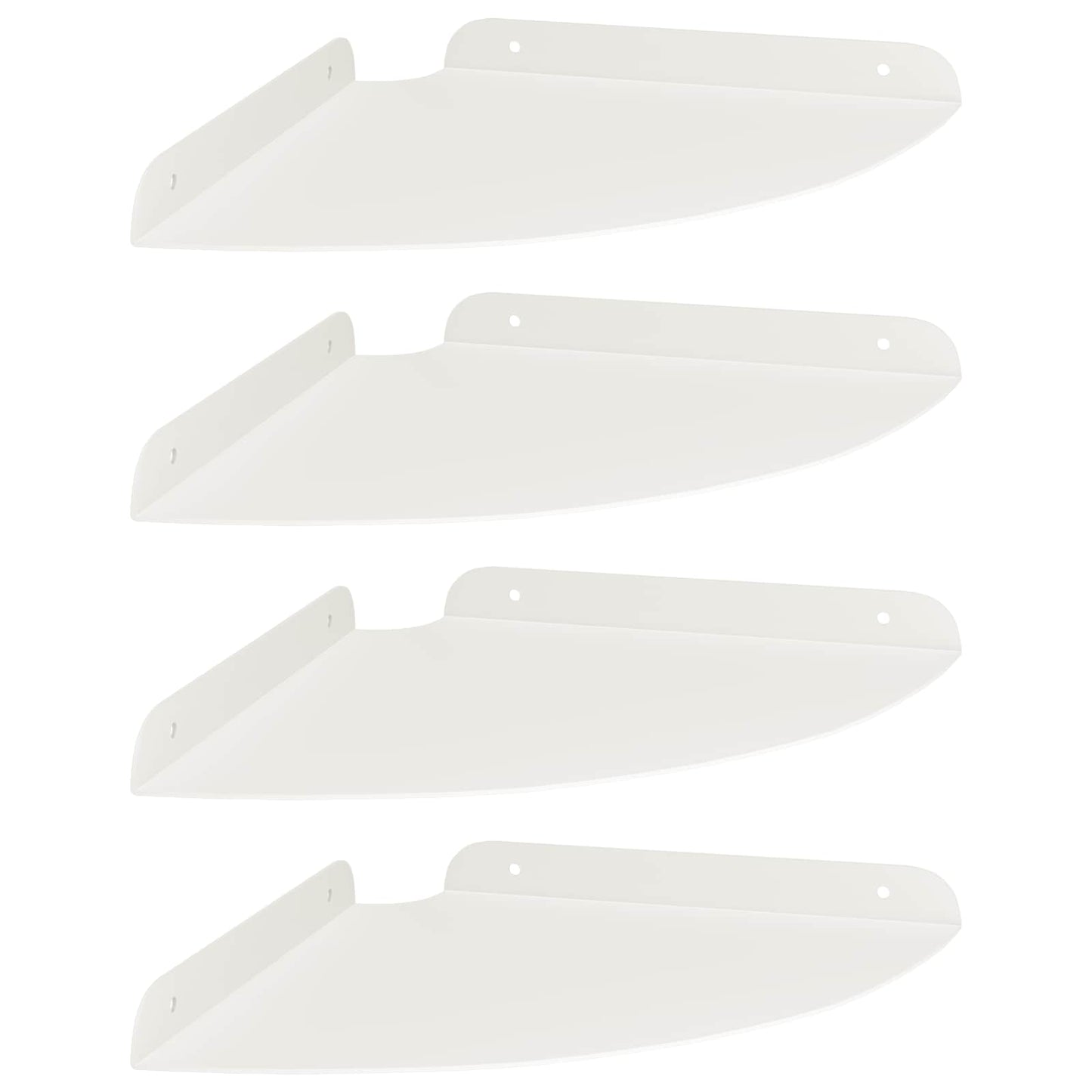 Plūduriuojanti lentyna su lentyna 4 pcs Baltas 24 x 24 x 2 cm