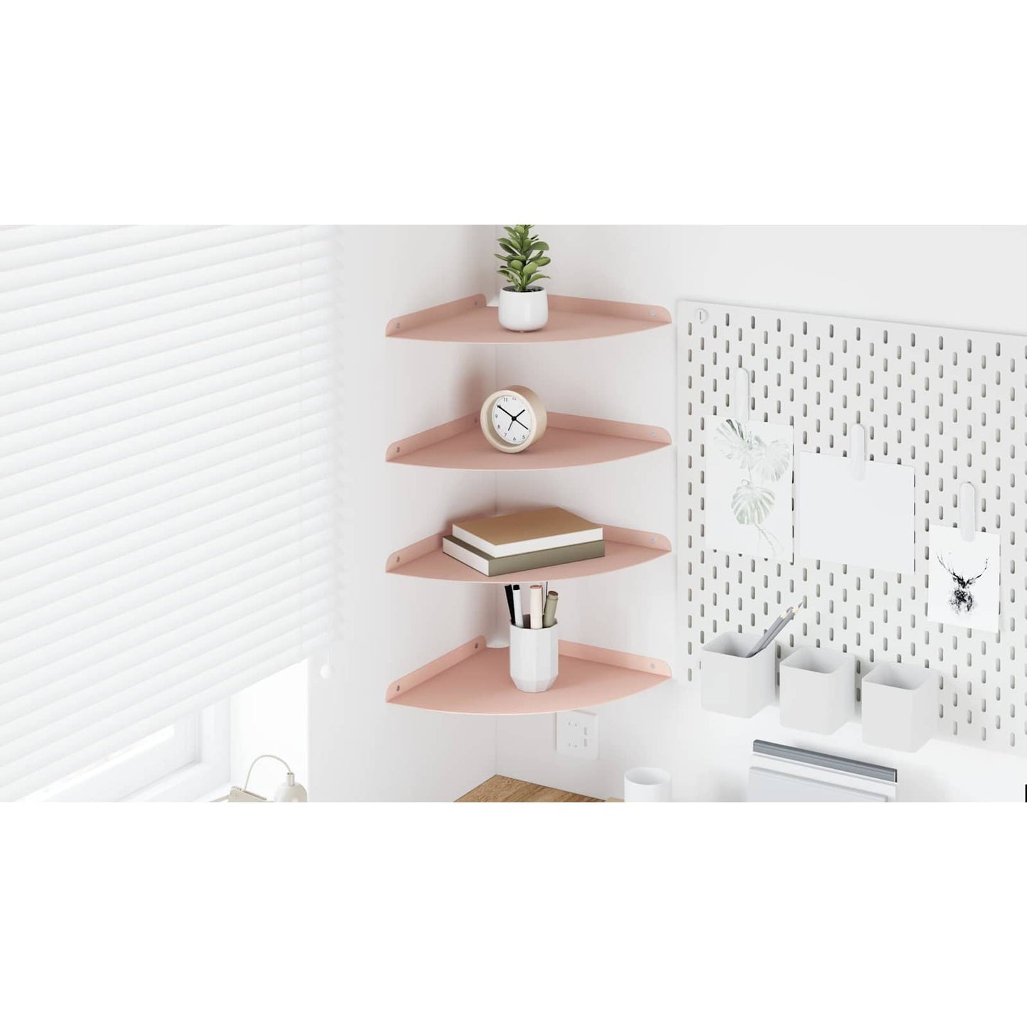 Plūduriuojanti lentyna su lentyna 4 pcs Rožinė 30 x 30 x 2 cm