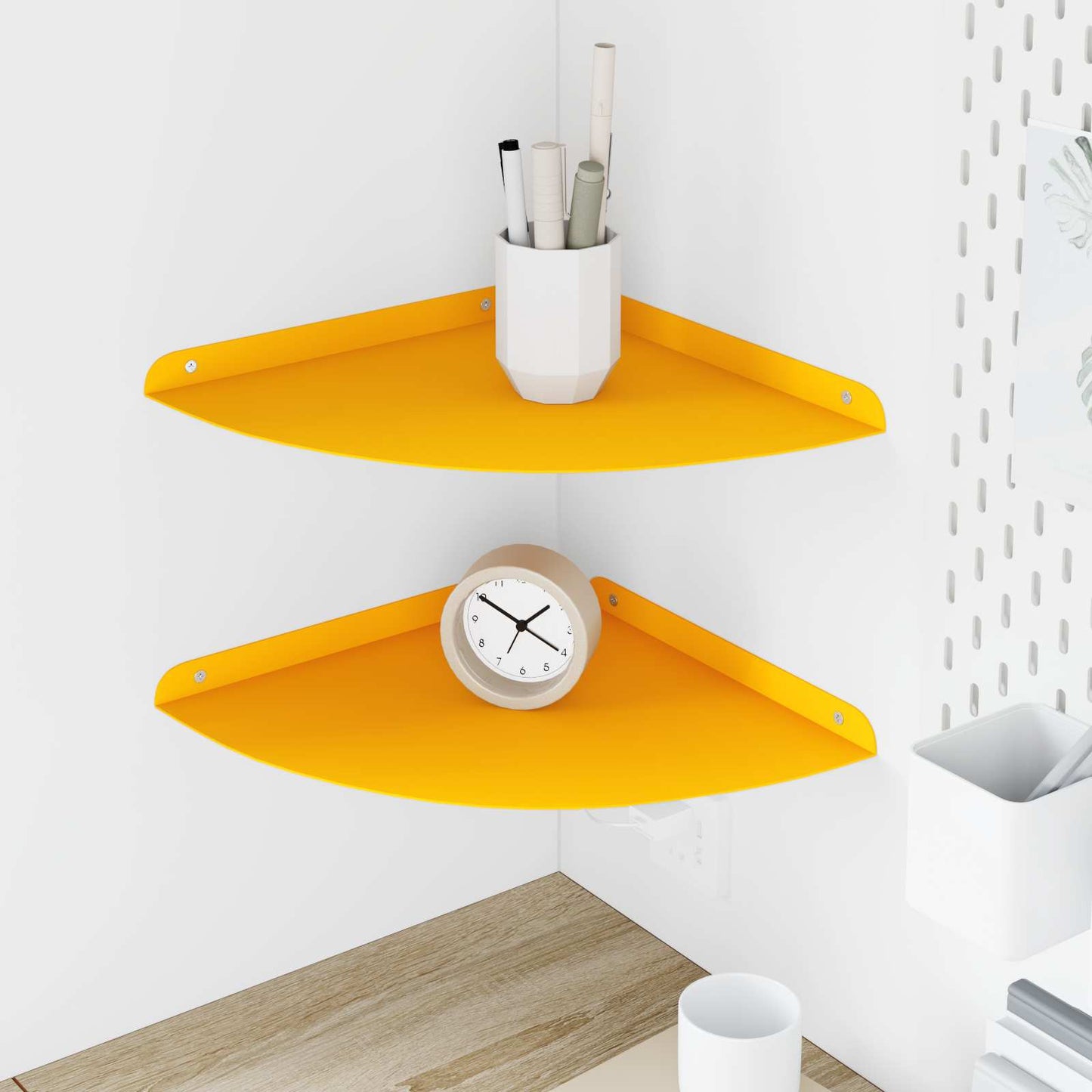 Plūduriuojanti lentyna 2 pcs Garučių geltona 30 x 30 x 2 cm