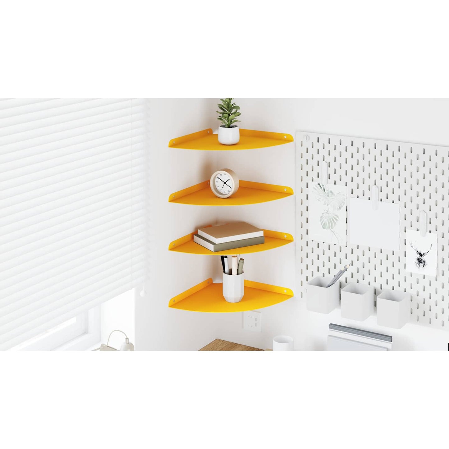 Plūduriuojanti lentyna 4 pcs Garučių geltona 30 x 30 x 2 cm