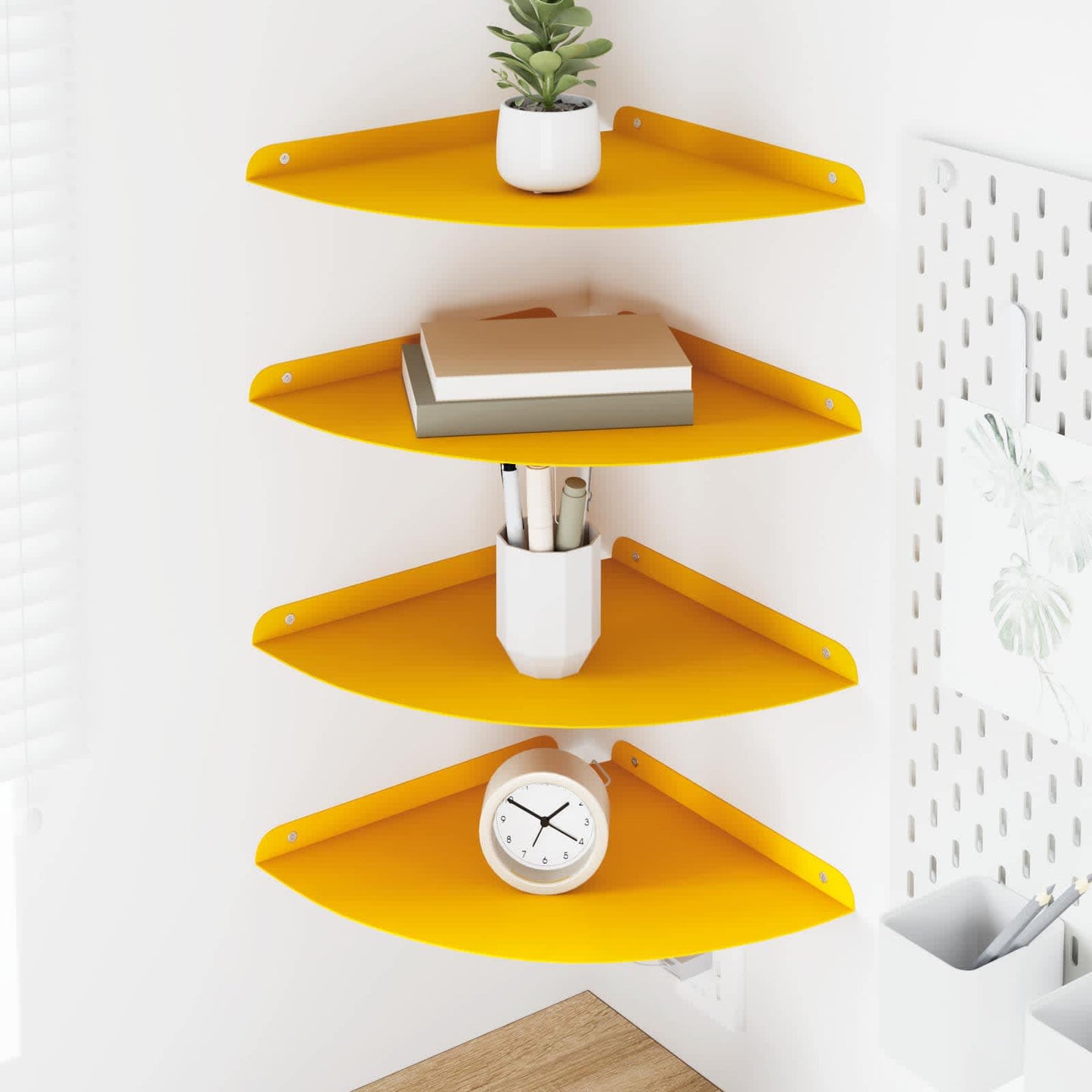 Plūduriuojanti lentyna 4 pcs Garučių geltona 30 x 30 x 2 cm
