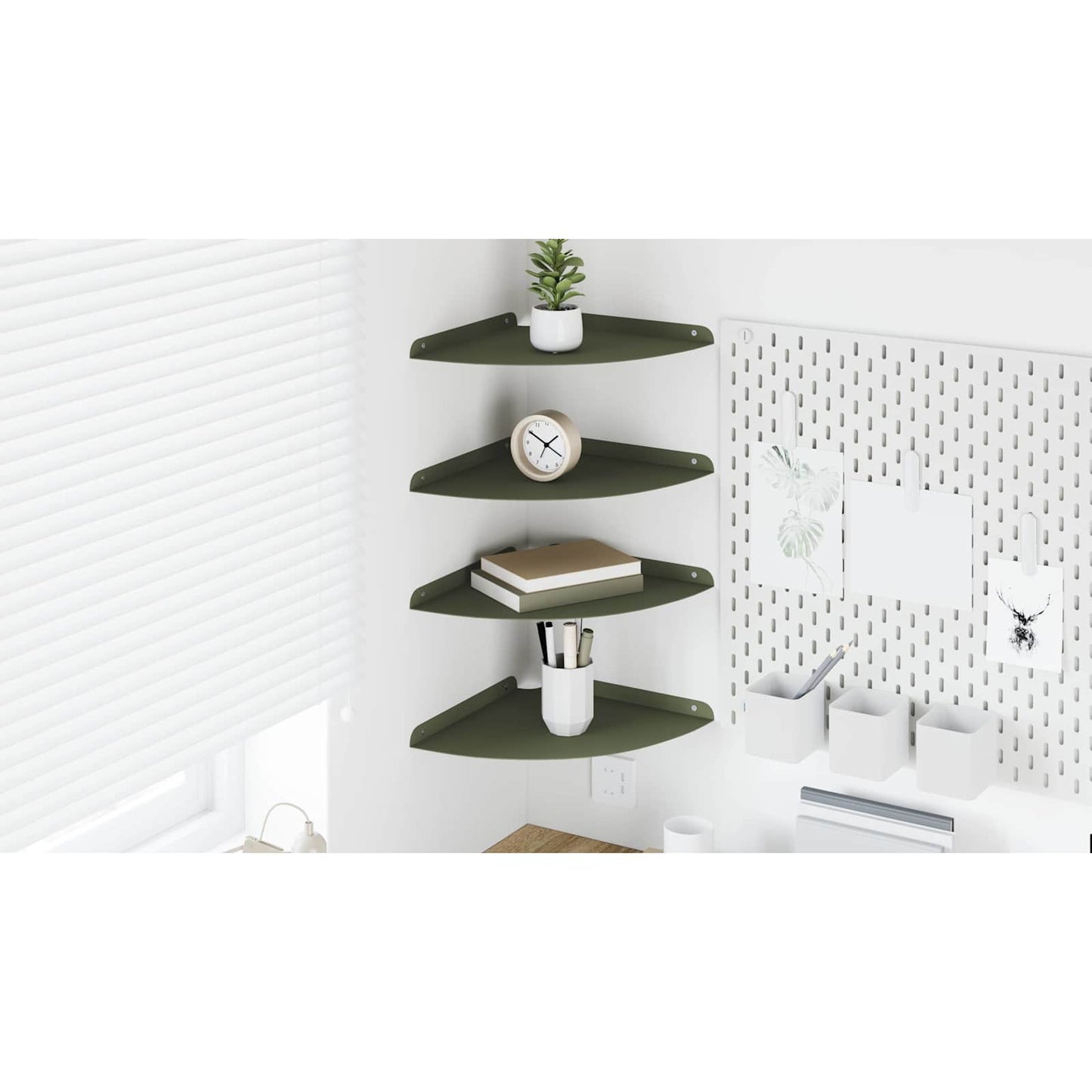 Plūduriuojanti lentyna 4 pcs Alyvuogių žalia 30 x 30 x 2 cm