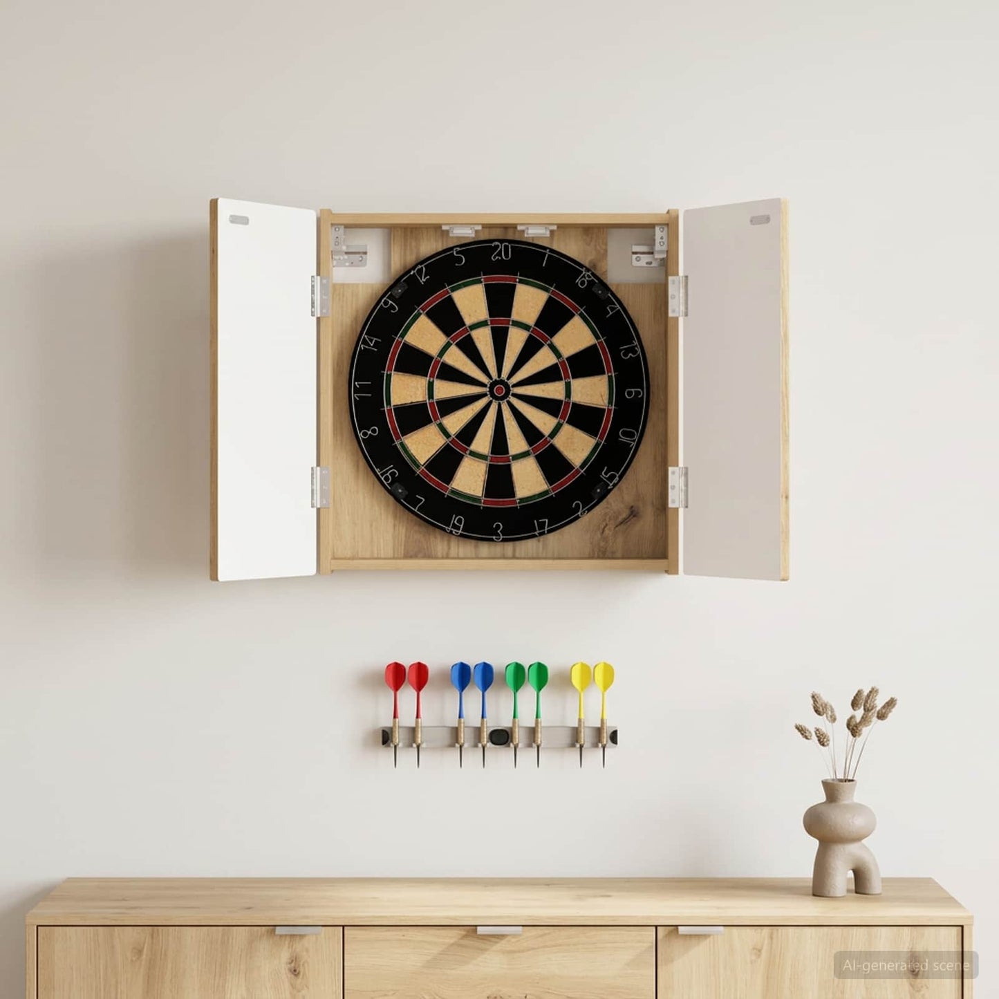 Dartboard spinta ALKMAAR Artisano ąžuolo 52,5 x 10,5 x 53,5 cm
