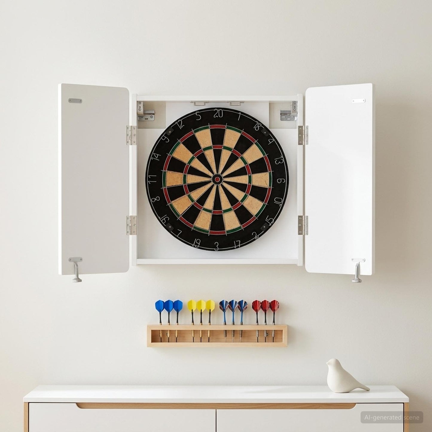 Dartboard spinta ZWOLLE Itin blizgi balta 52,5 x 10,5 x 57,5 cm
