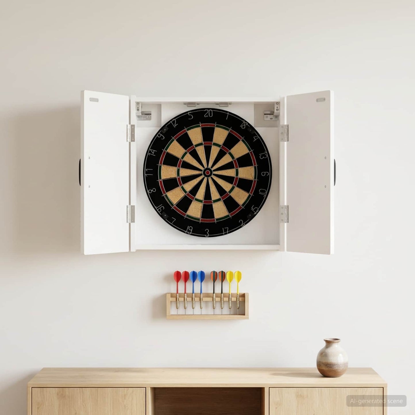 Dartboard spinta UTRECHT Itin blizgi balta Apdirbta mediena