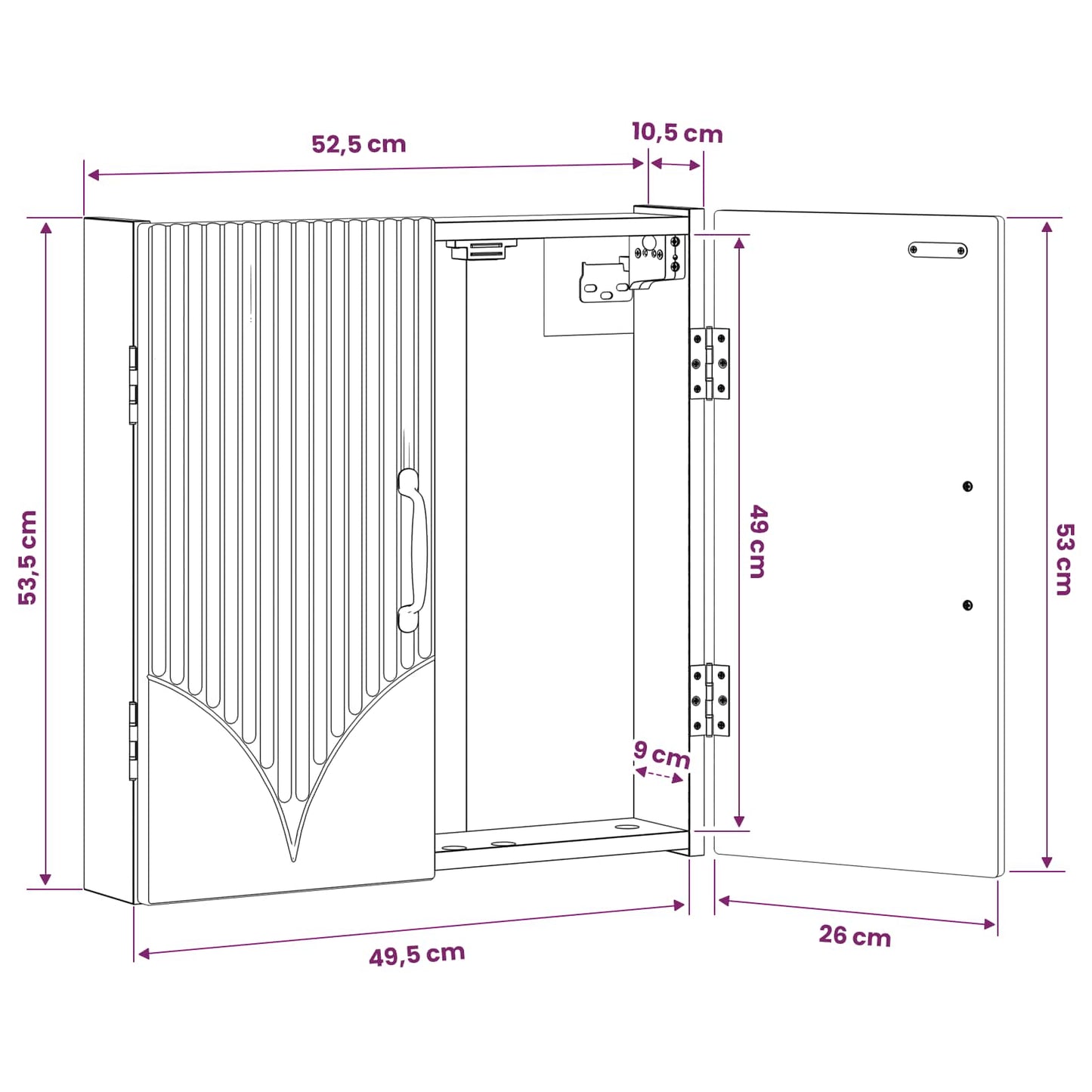Dartboard spinta HOORN Dūminio ąžuolo 52,5 x 10,5 x 53,5 cm