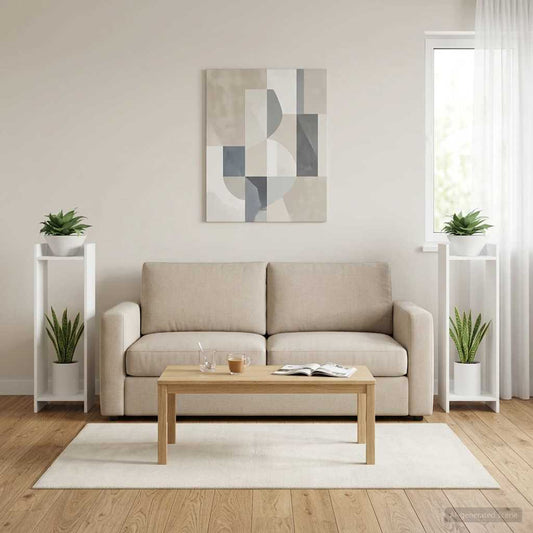 Augalų stovas 2 pcs Baltas 30 x 30 x 100 cm Dirbtinė mediena