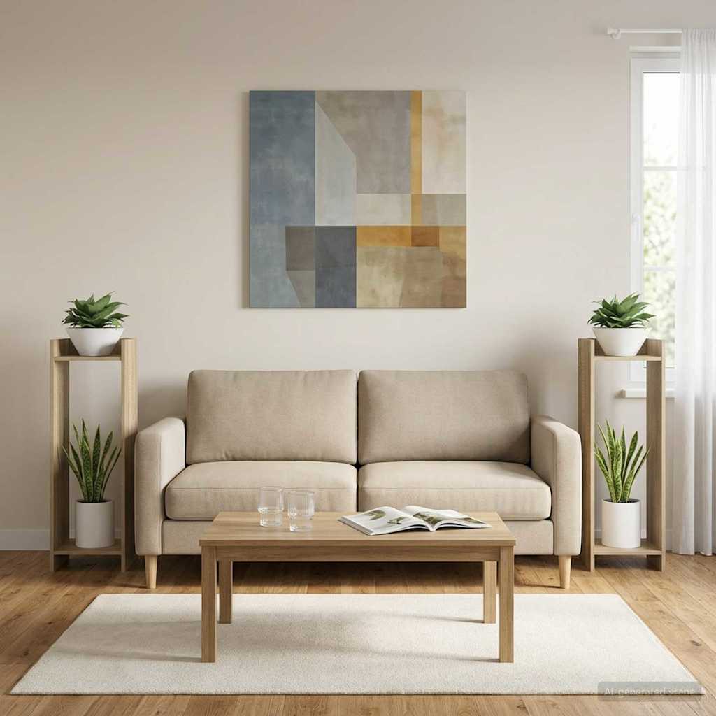 Augalų stovas su lentyna 2 pcs Sonoma ąžuolas 30 x 30 x 100 cm